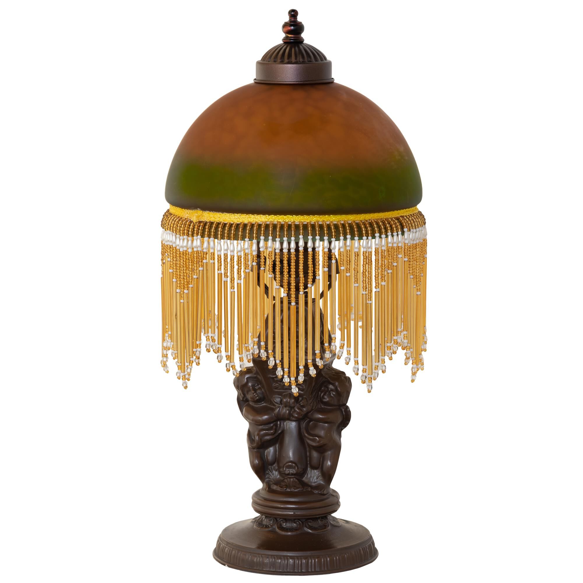 Shown in Mahogany Bronze finish and Amber /Acrylic;Green glass