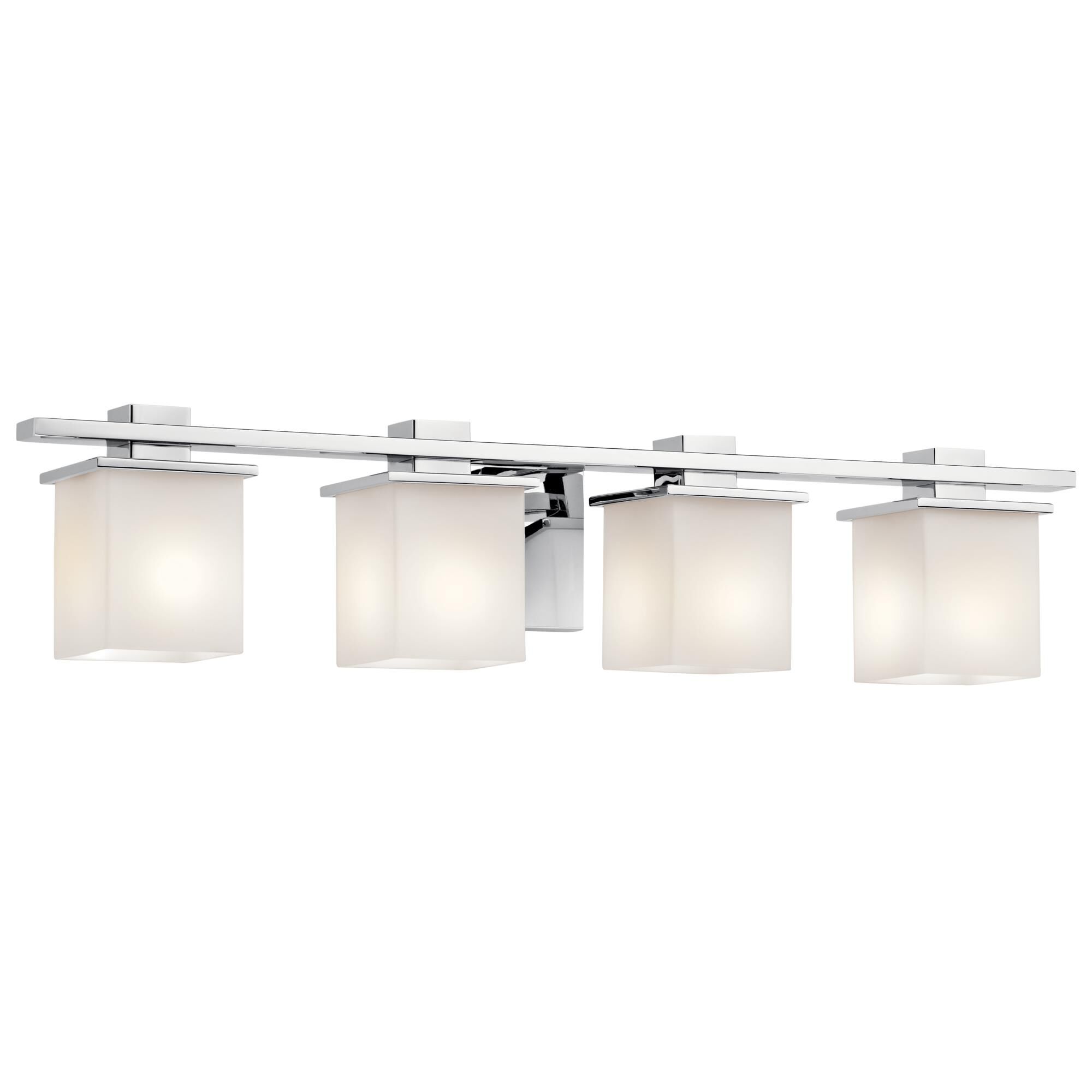 Shown in Chrome finish and Satin Etched Cased Opal glass