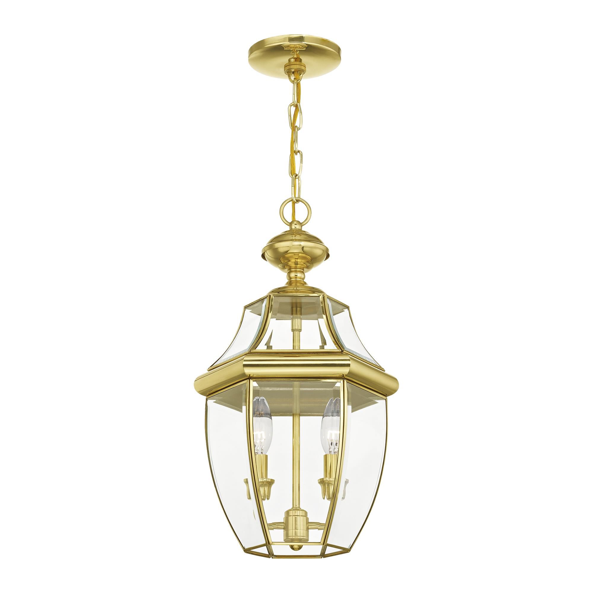 Shown in Polished Brass finish and Clear Beveled glass
