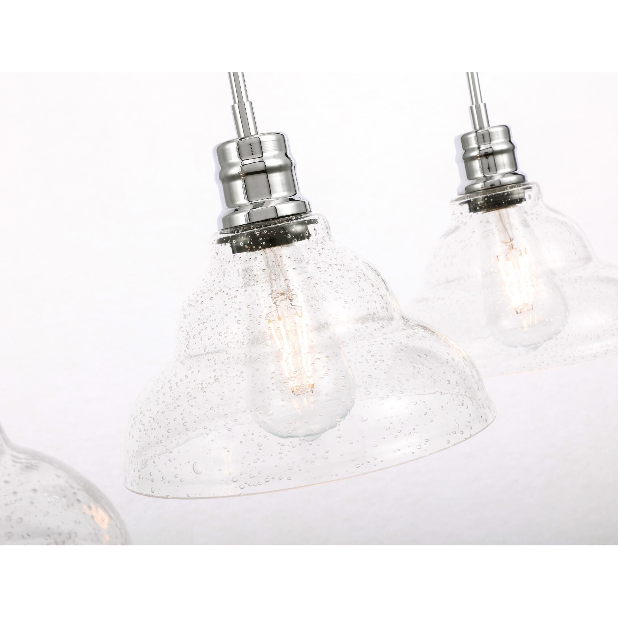 Shown in Chrome finish and Clear Bubble  glass