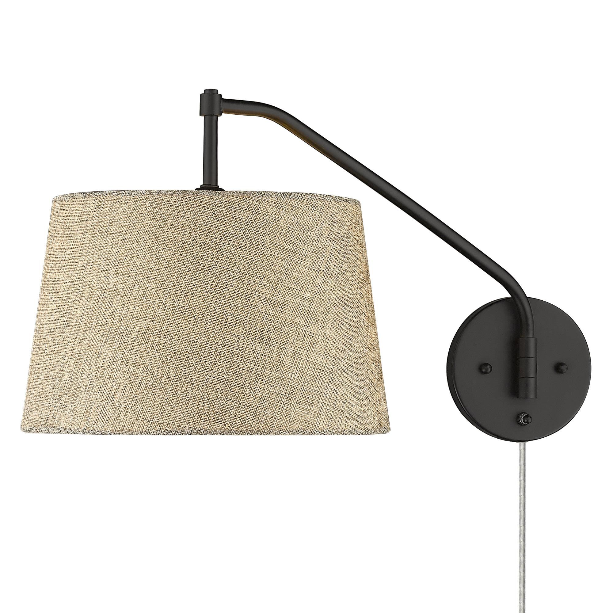 Shown in Matte Black finish and Natural Sisal shade