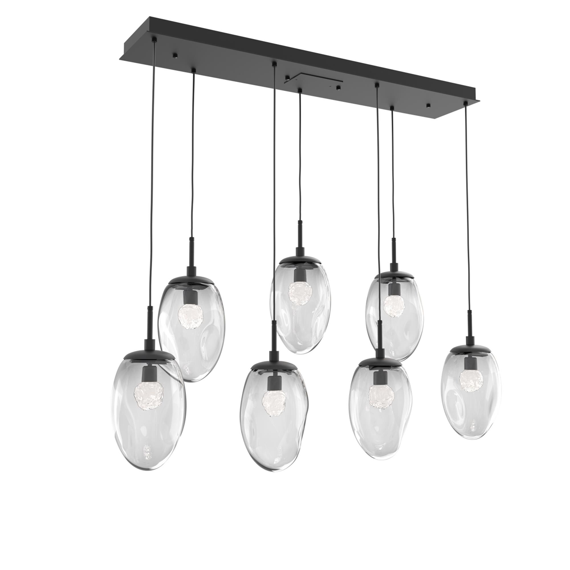 Shown in Matte Black finish and Floret Inner Clear Outer glass