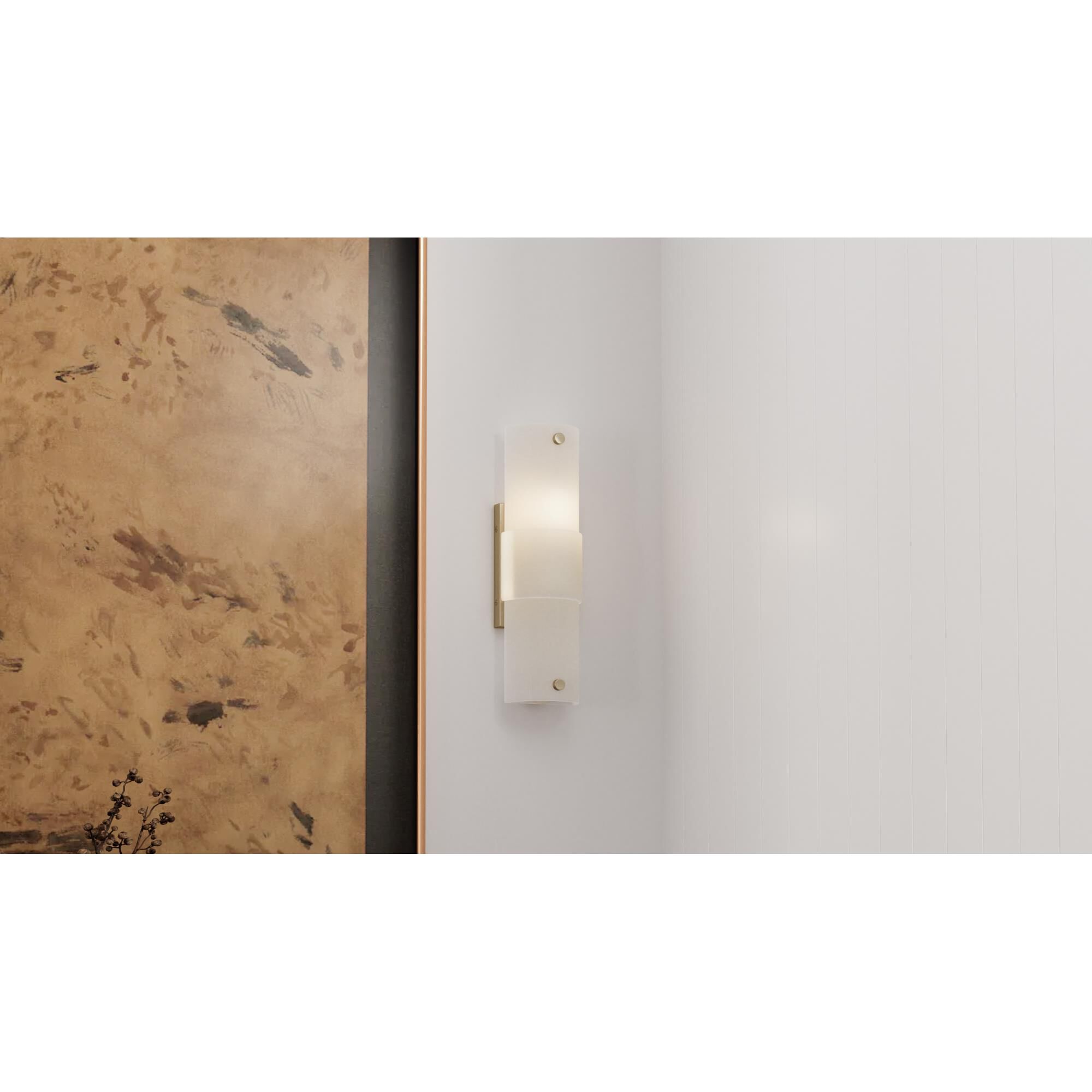 Shown in Bronze Gold finish and Etched glass