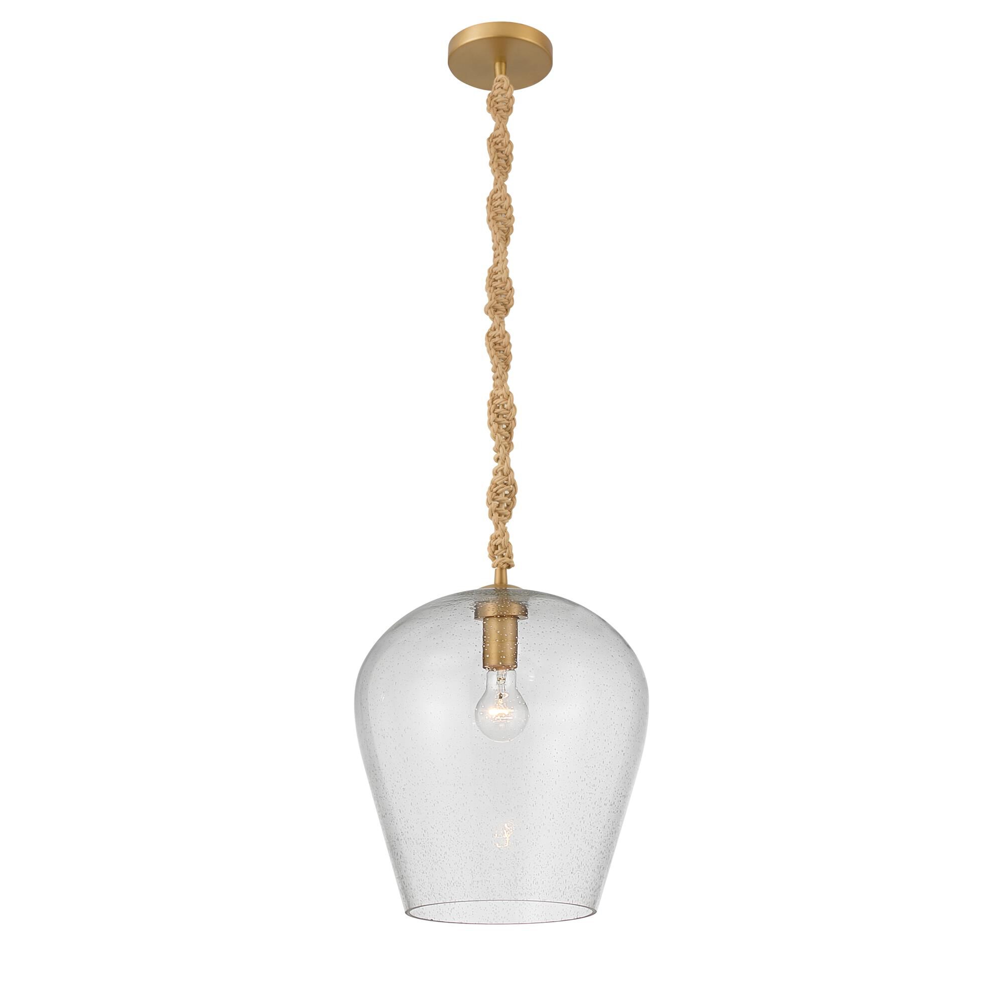 Shown in Legacy Brass finish and Clear Seeded glass