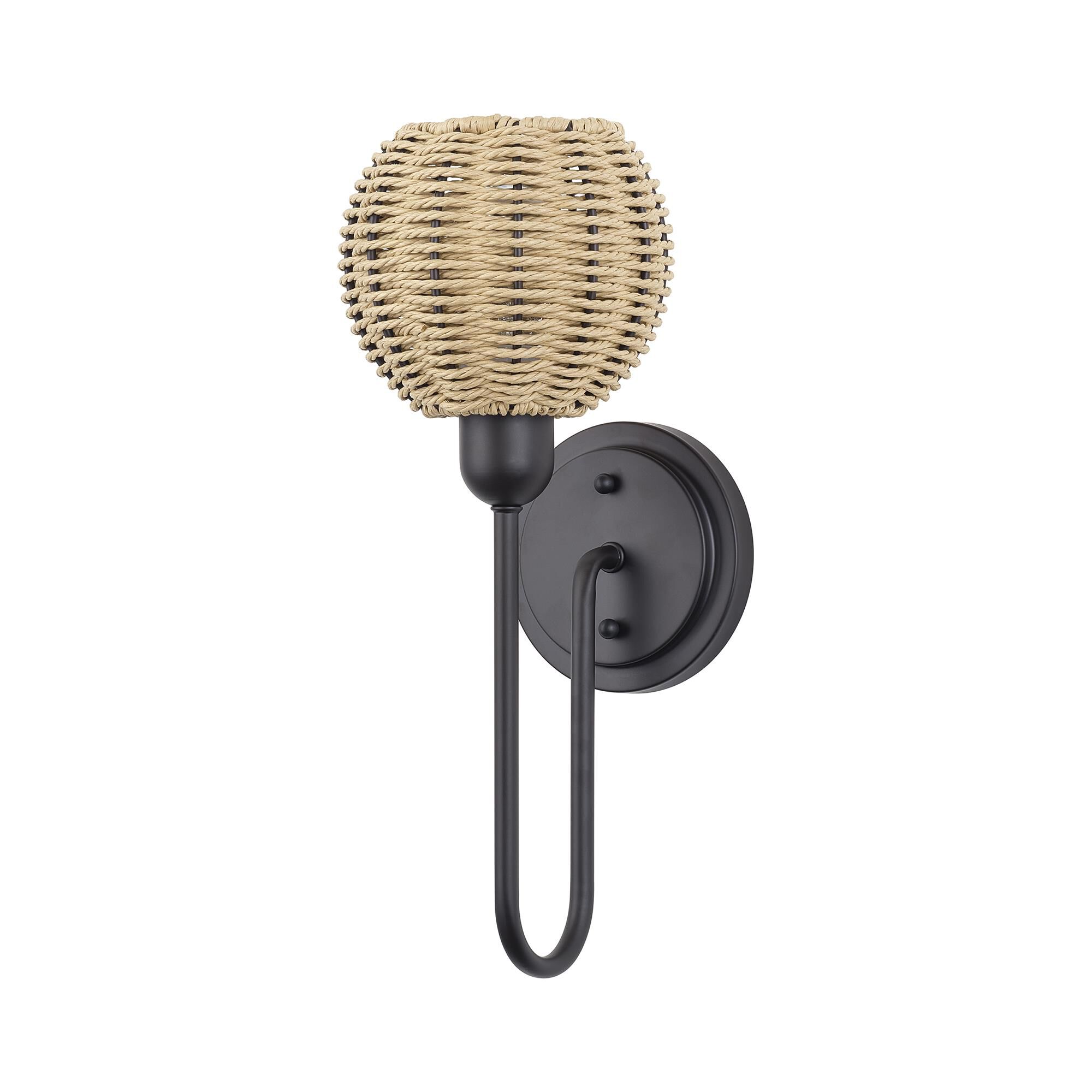 Shown in Bronze finish and Hand-Woven French Beige Paper Rope shade