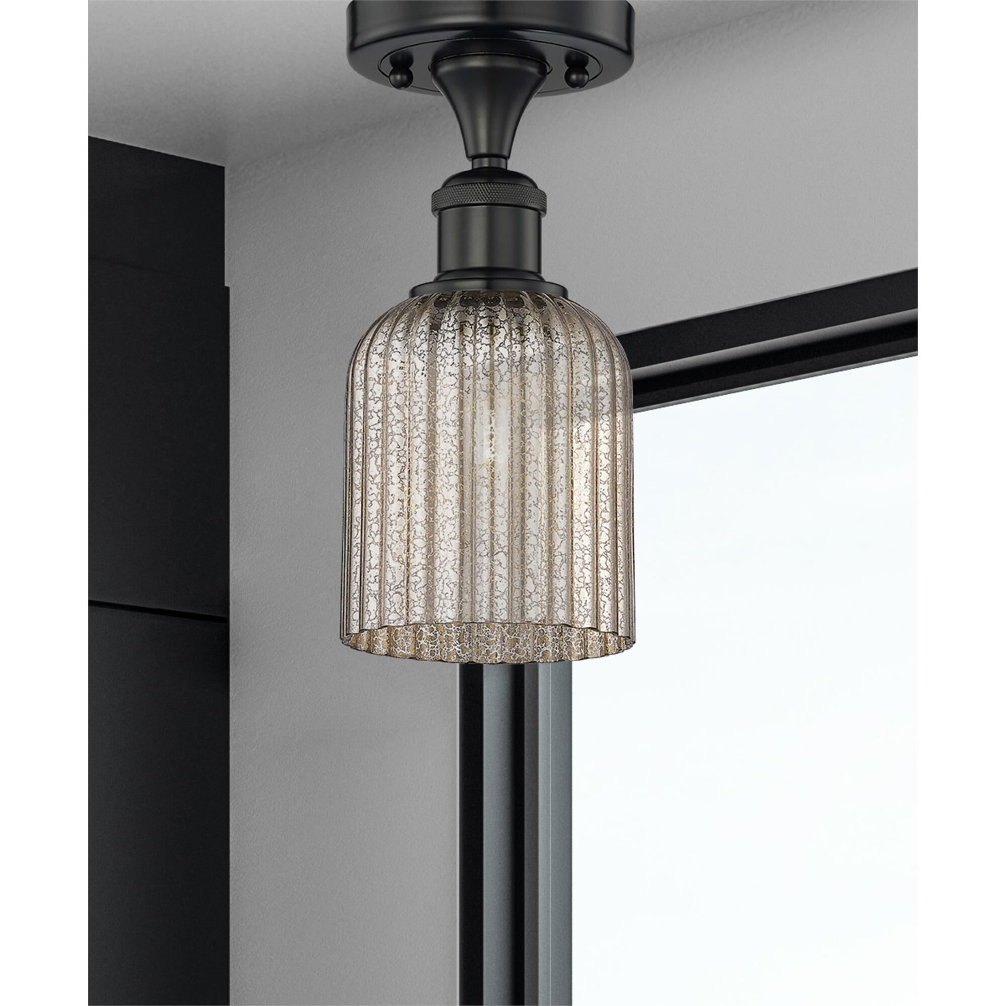 Shown in Matte Black finish and Mercury glass