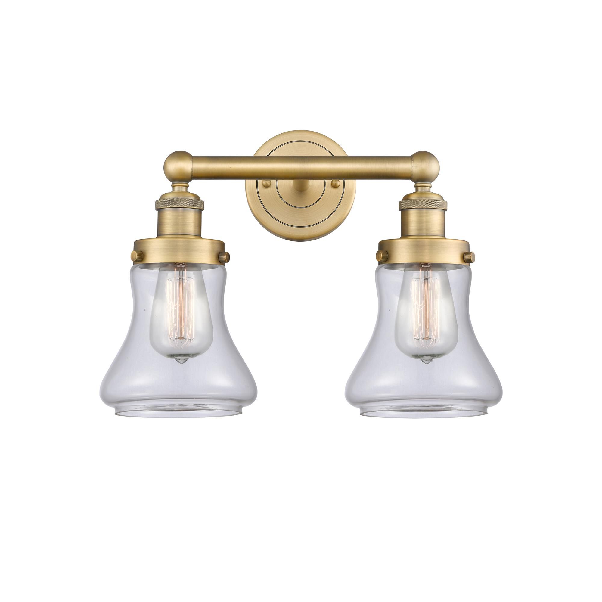 Shown in Brushed Brass finish and Clear glass