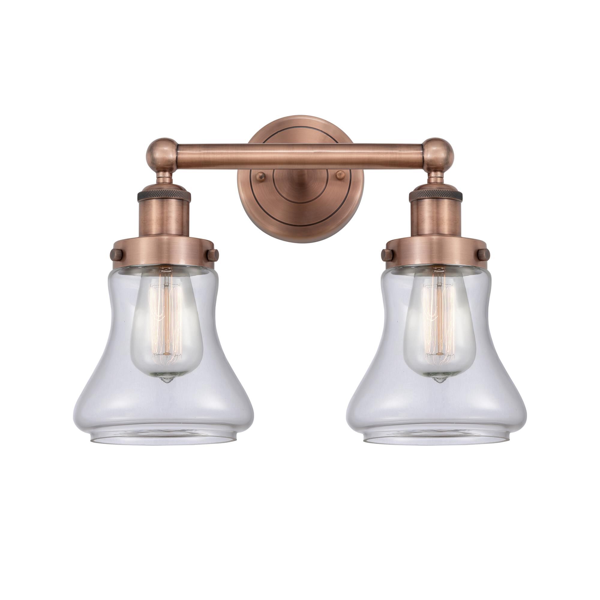 Shown in Antique Copper finish and Clear glass