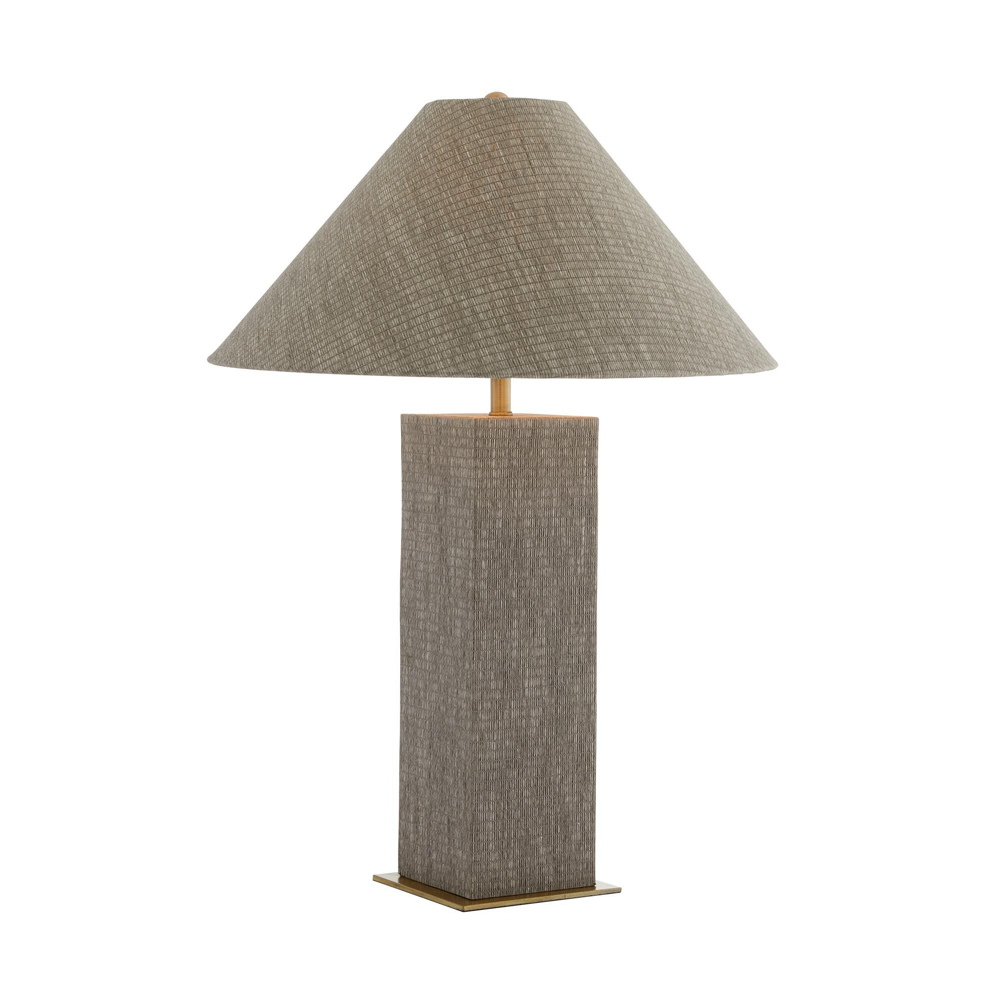 Shown in Gray finish and Grasscloth shade