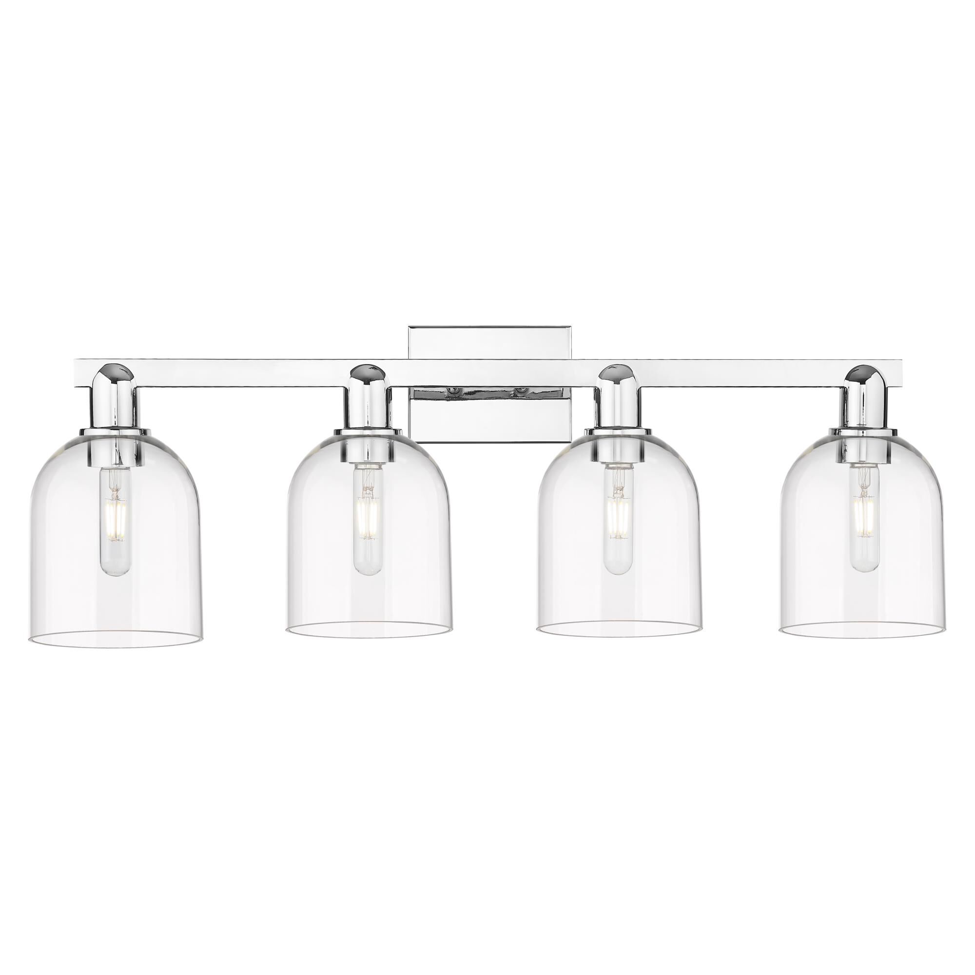 Shown in Polished Chrome finish and Seedy glass