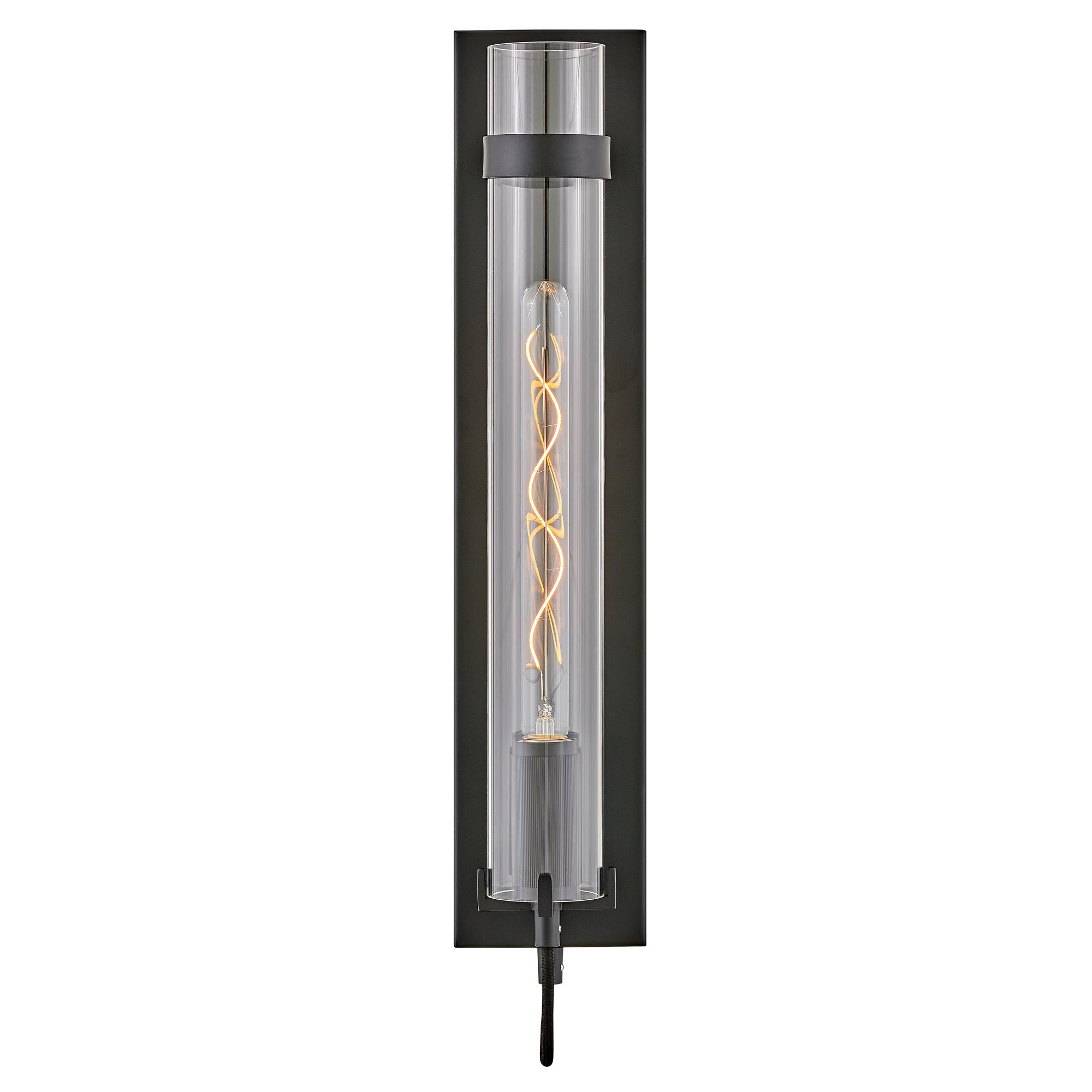 Shown in Black finish and Clear glass