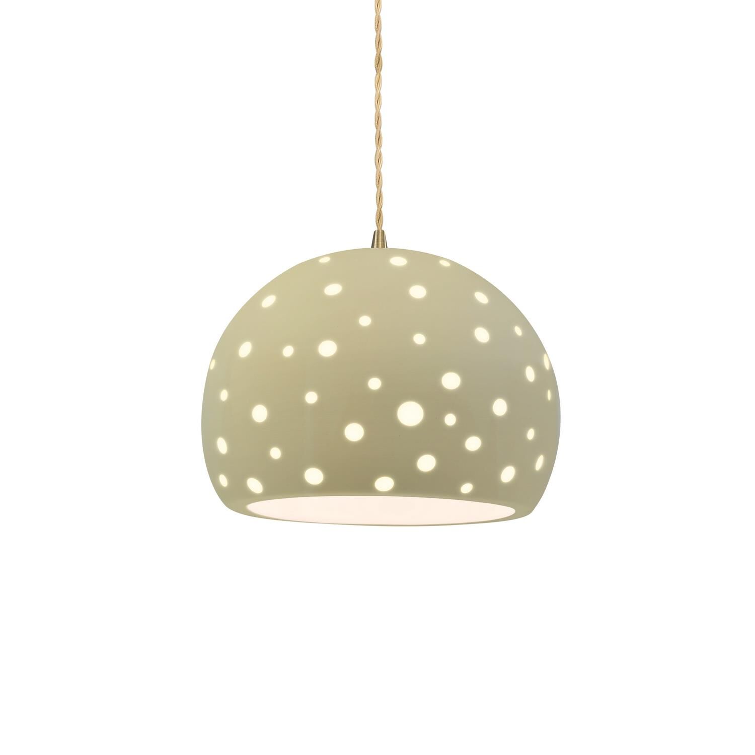 Shown in Antique Brass finish and Vanilla shade