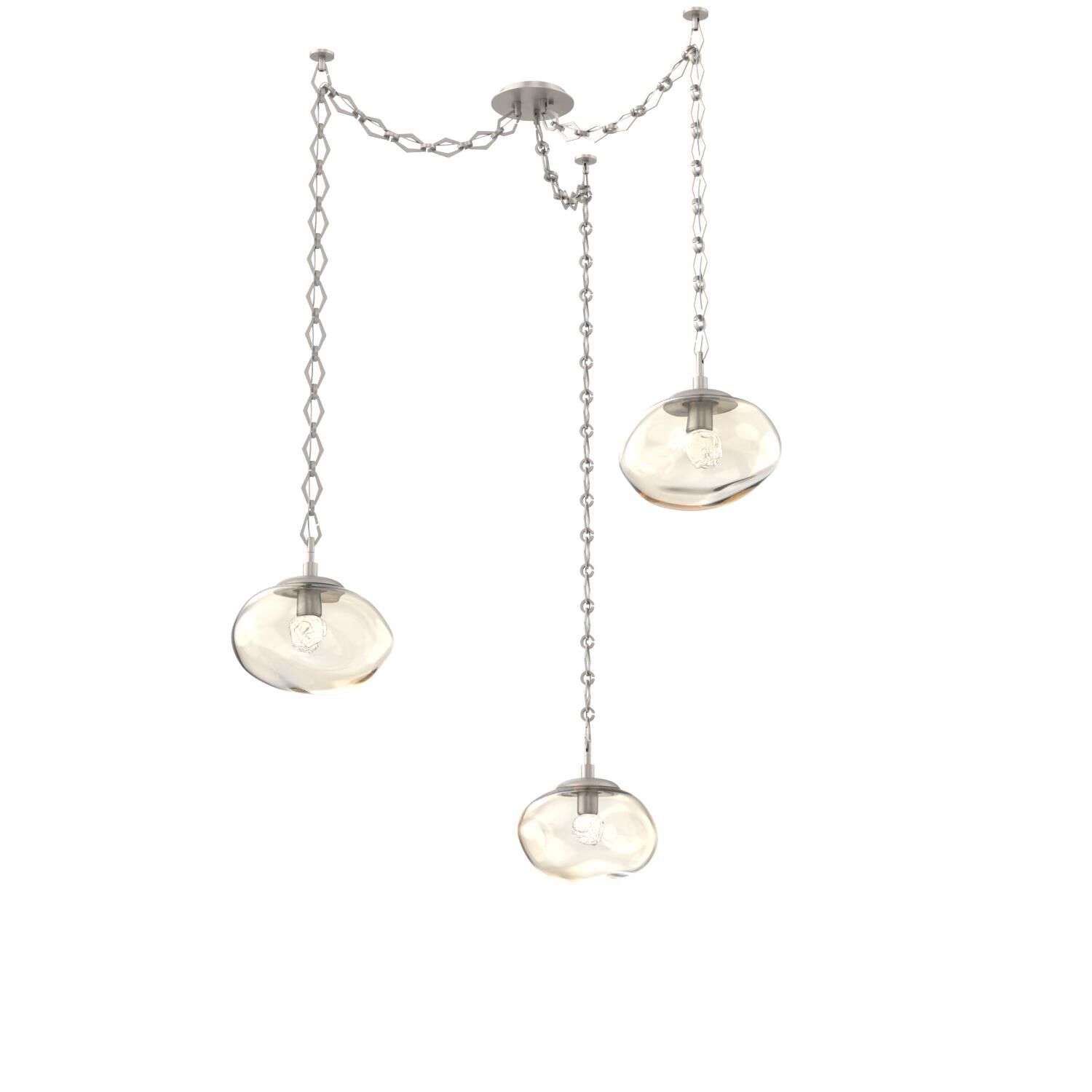 Shown in Beige Silver finish and Floret Amber glass
