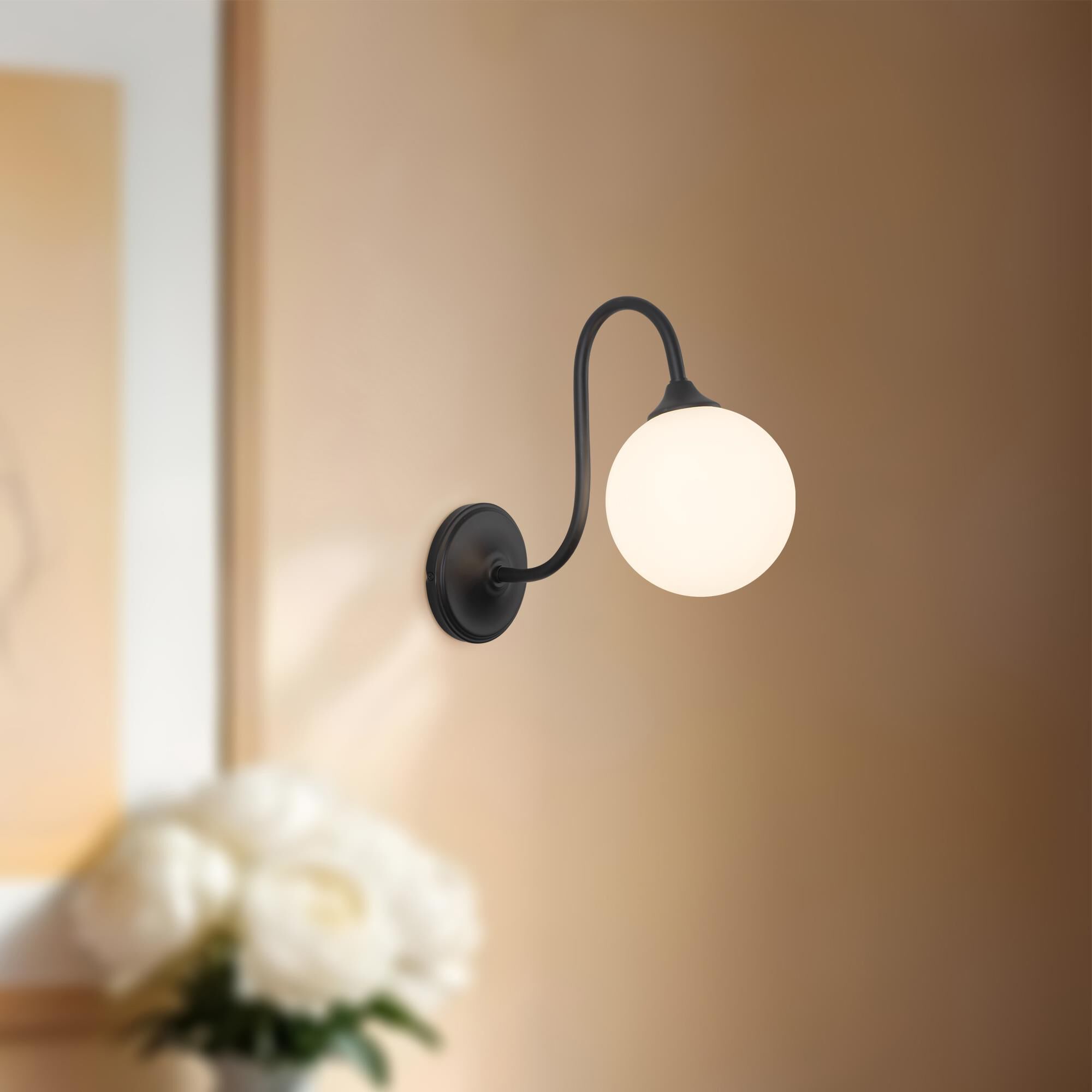 Shown in Matte Black finish and Matte Opal glass