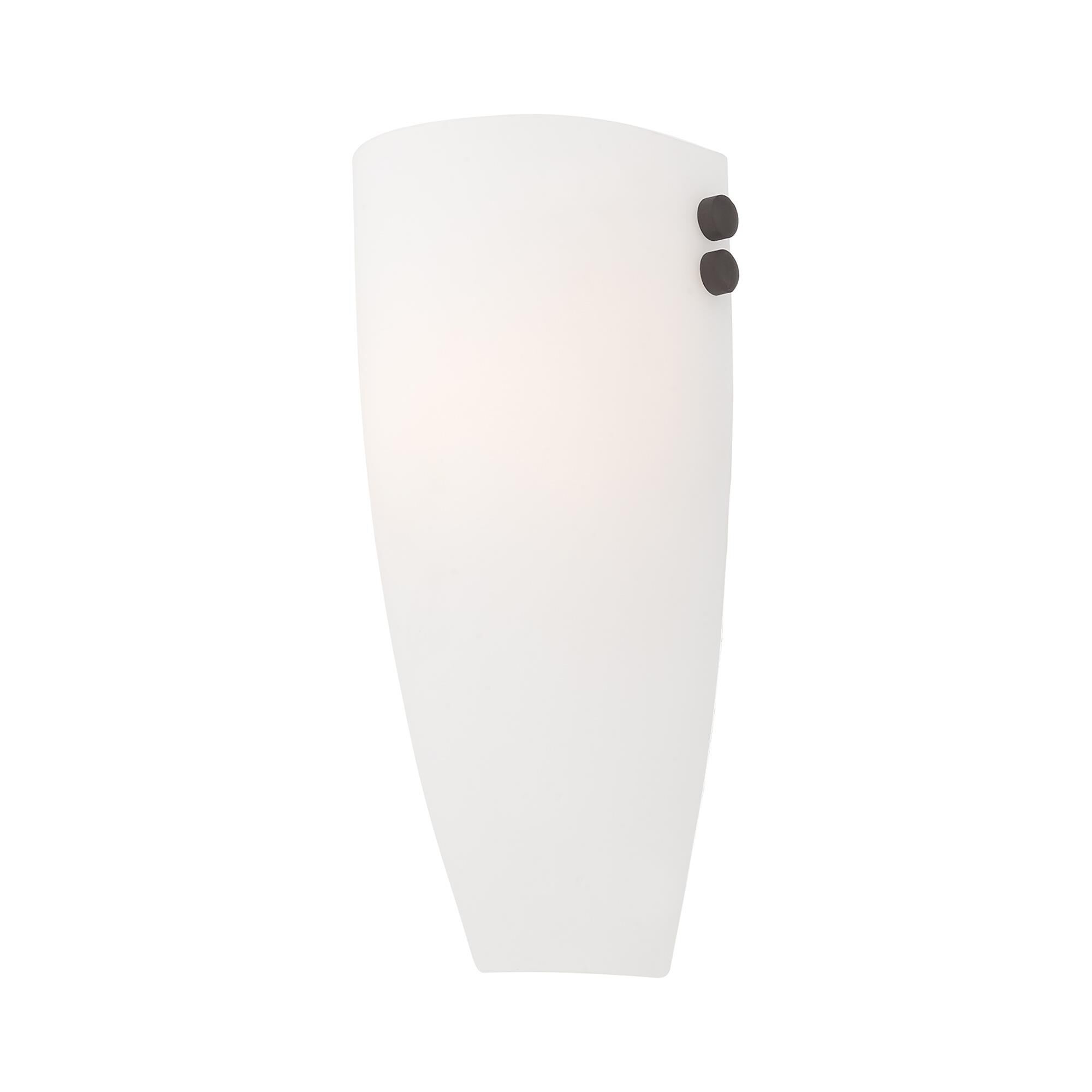 Shown in Bronze-Brushed Nickel finish and Satin White glass