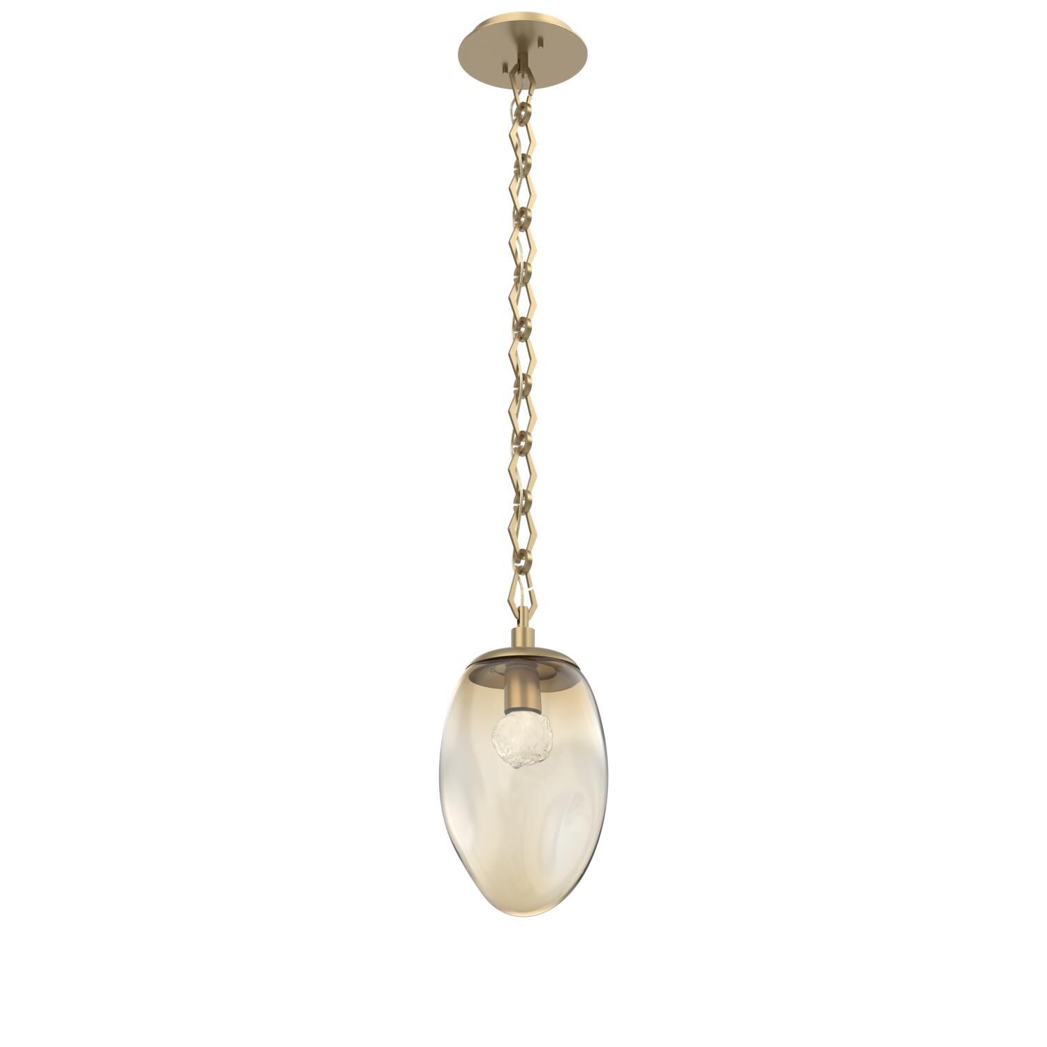 Shown in Gilded Brass finish and Amber with Rounded Gem glass