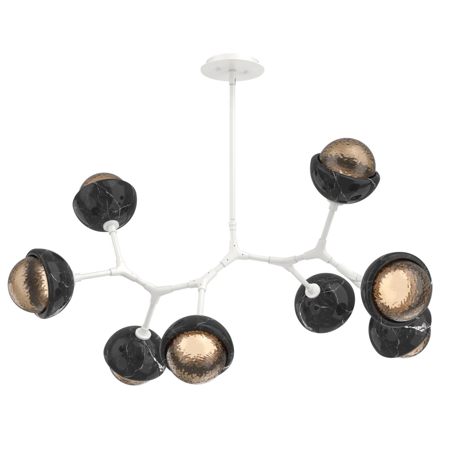 Shown in Salt White finish and Bronze glass and Black Marble accent