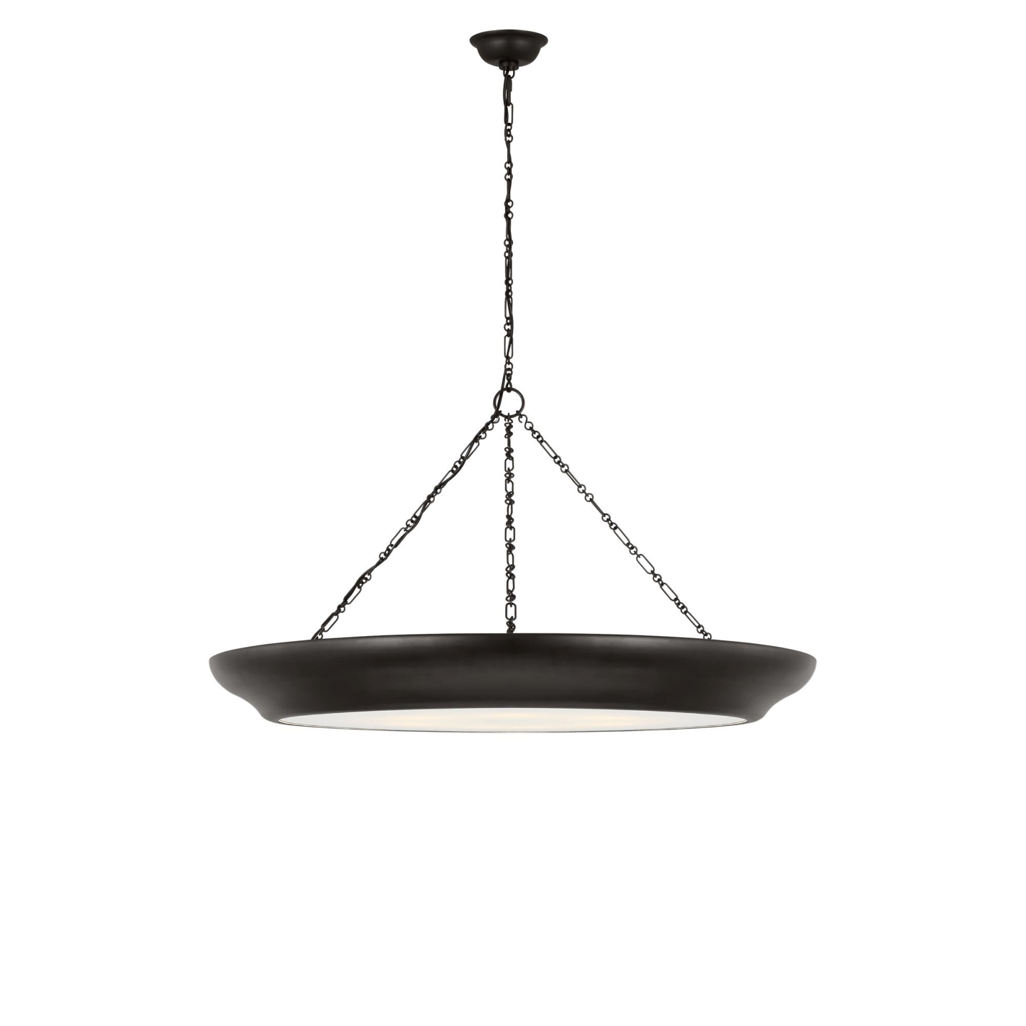 Shown in Aged Iron finish and Silk Screen White Inside, Clear Outside shade