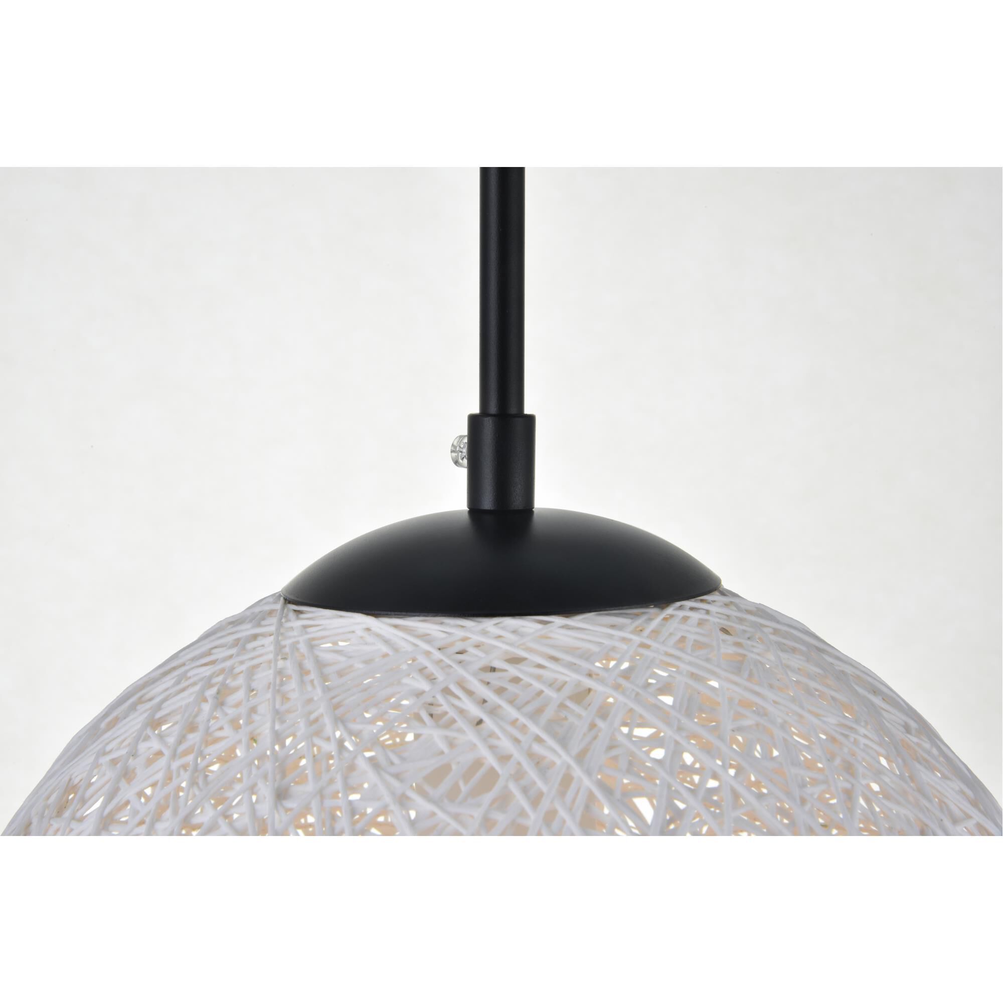 Shown in Black And White finish and White Paper String shade