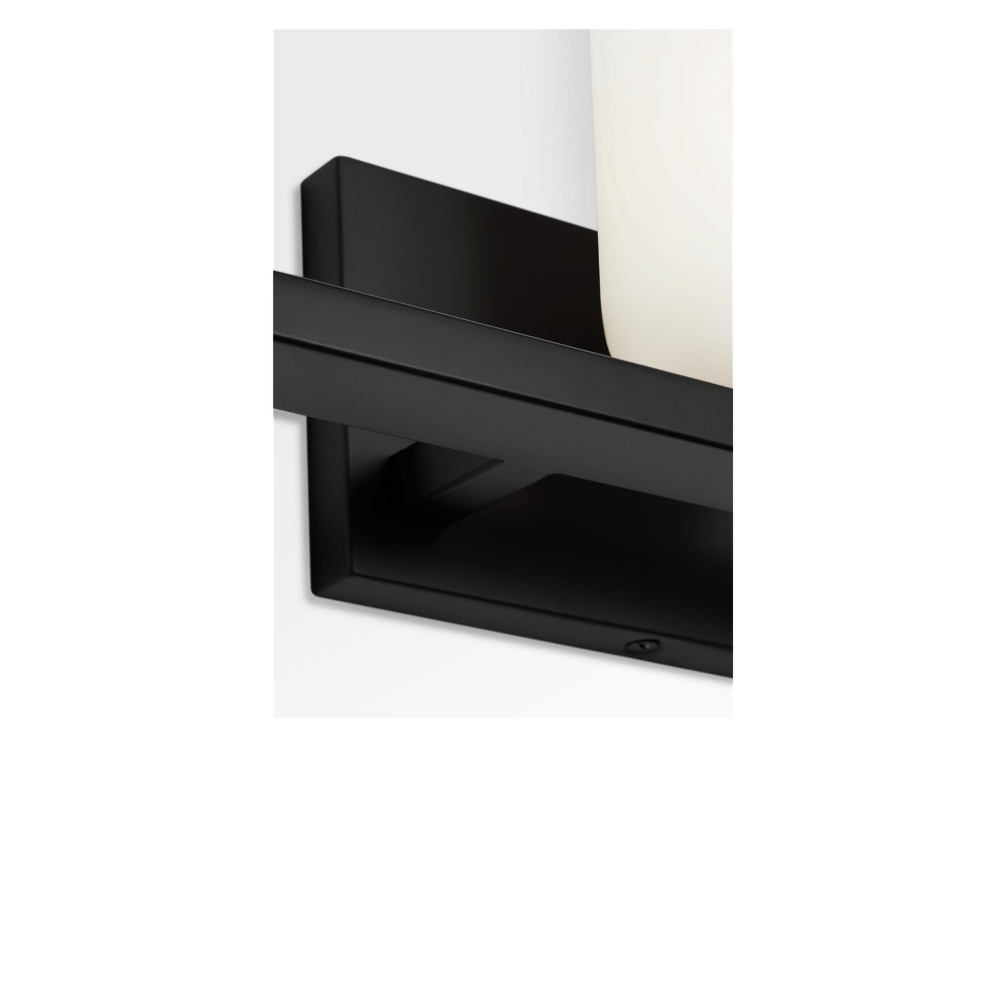 Shown in Midnight Black finish and Etched White glass