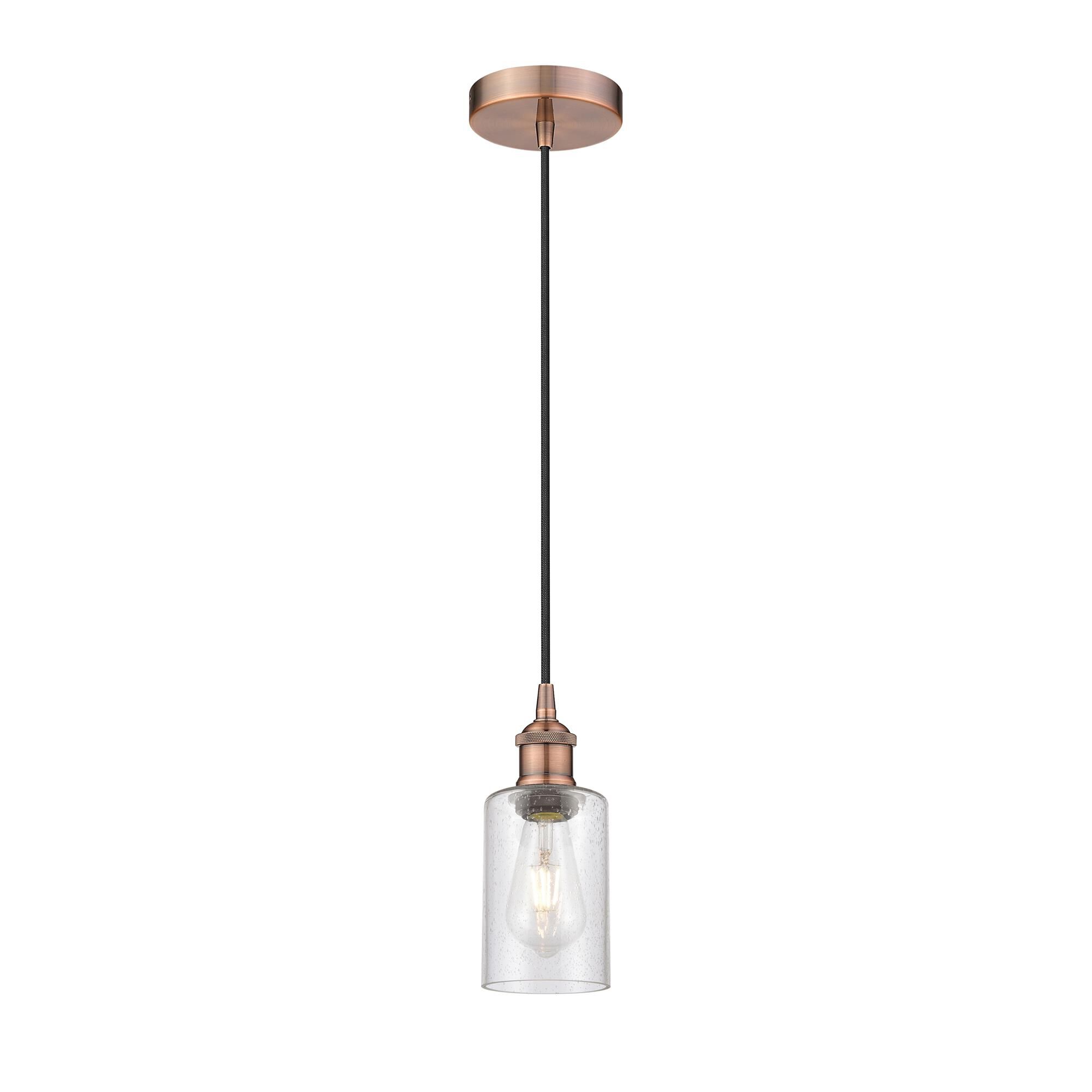 Shown in Antique Copper finish and Seedy glass