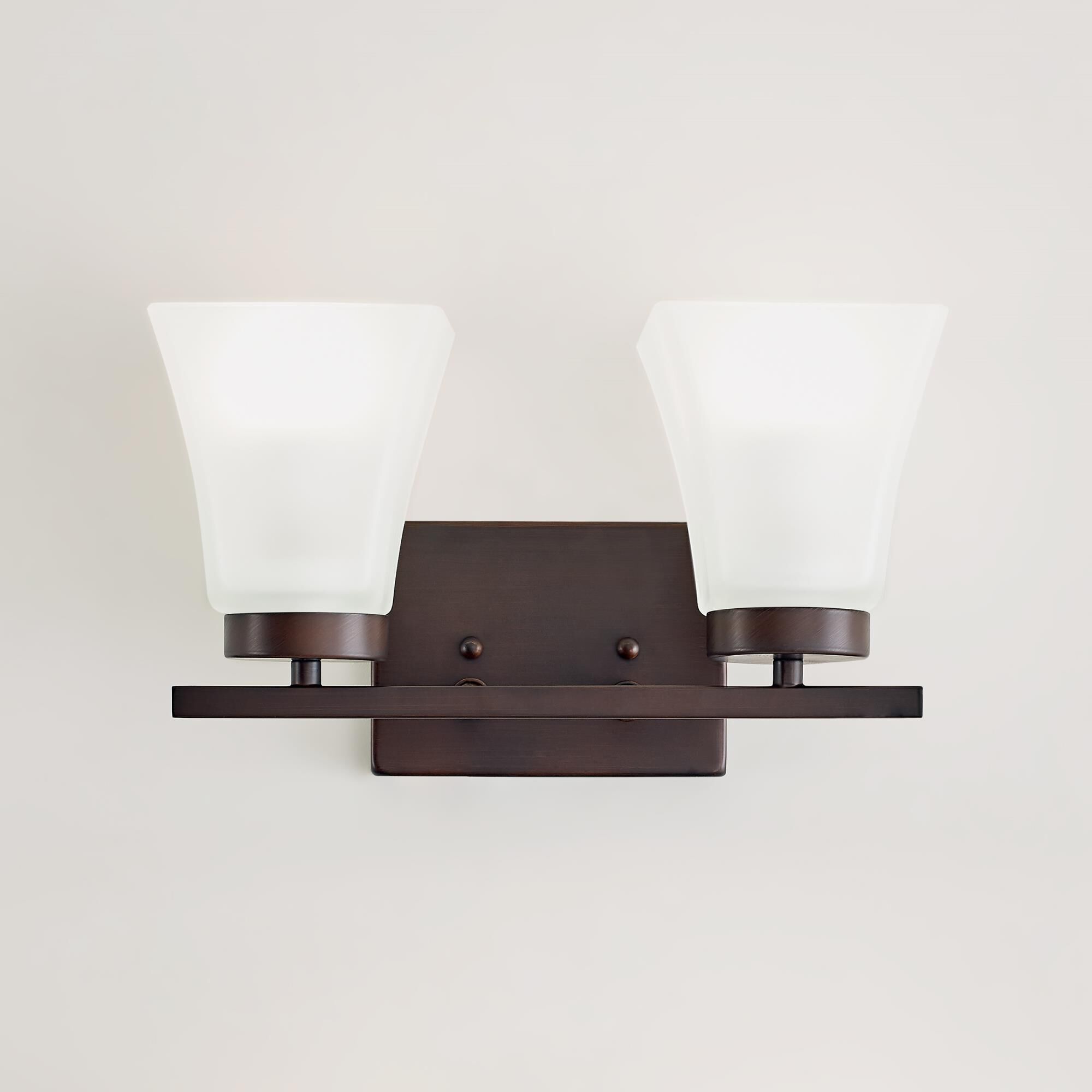 Shown in Bronze finish and Satin Etched  Shades glass