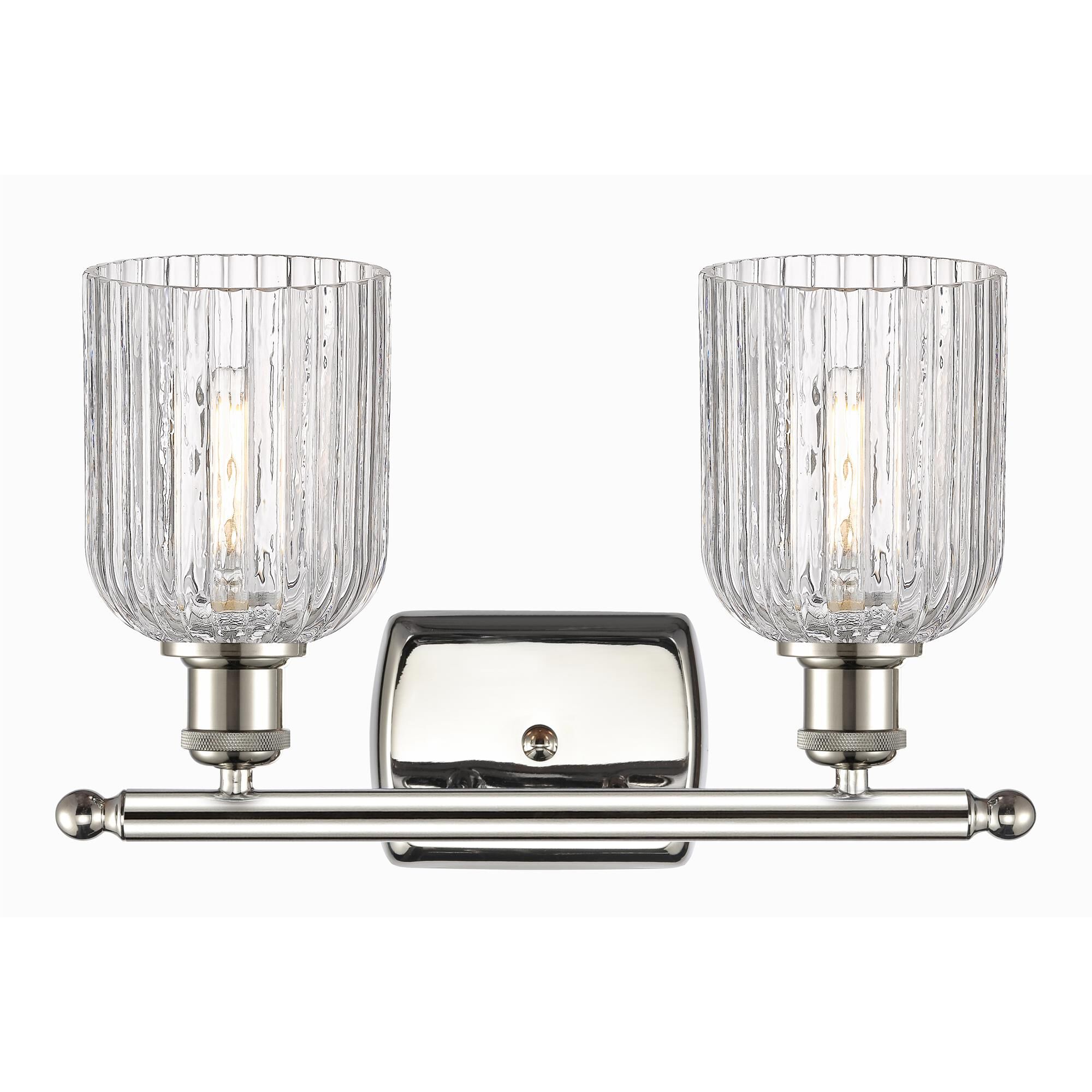 Shown in Polished Nickel finish and Clear glass