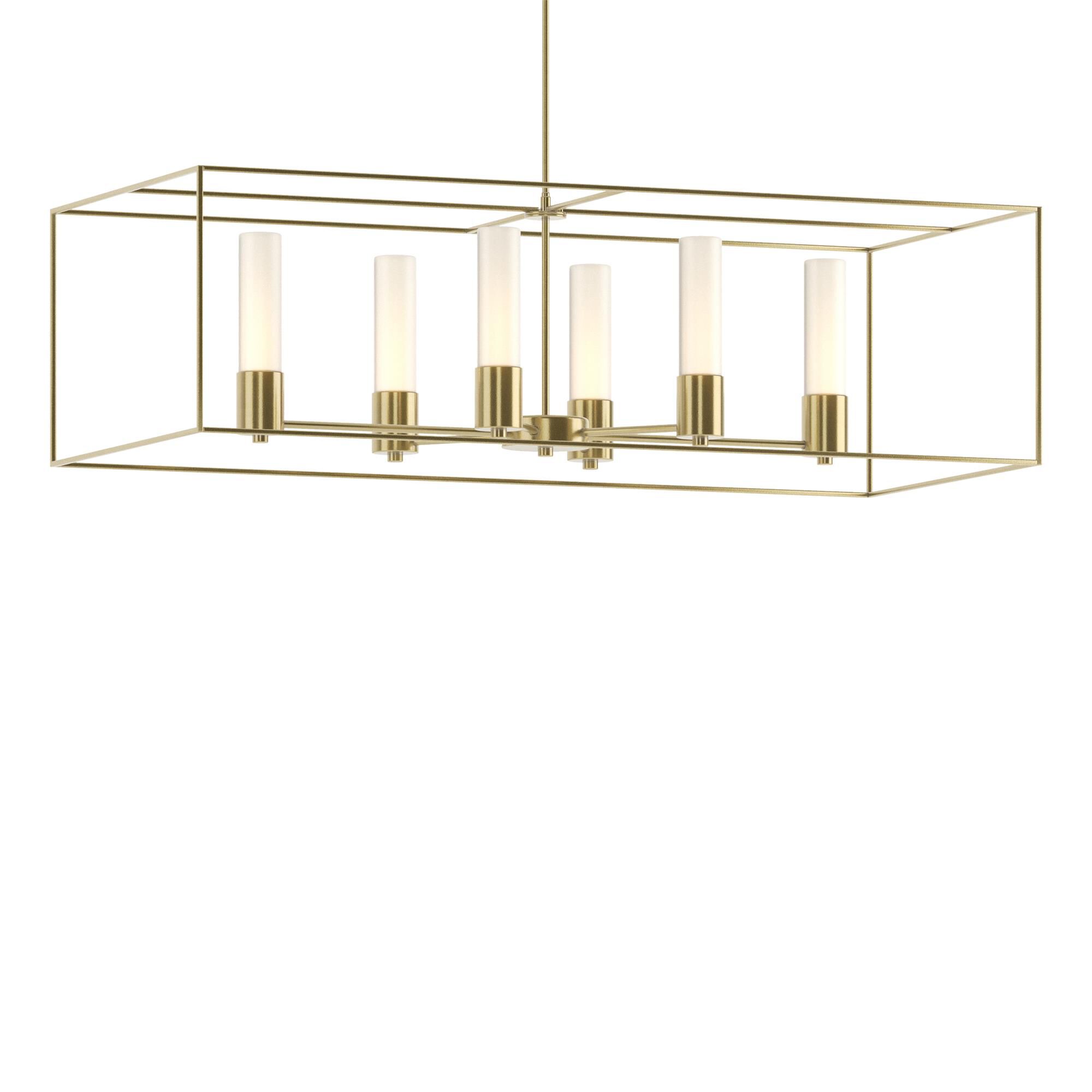 Shown in Modern Brass finish and Opal glass and Modern Brass accent