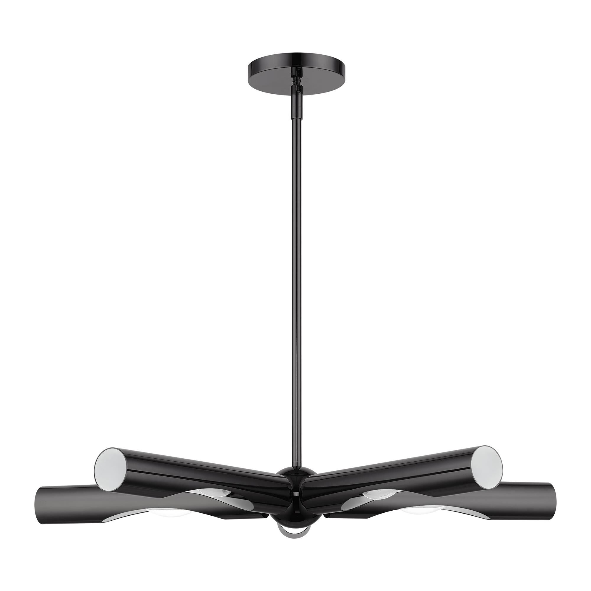 Shown in Black Chrome finish and Hand Welded Black Chrome shade