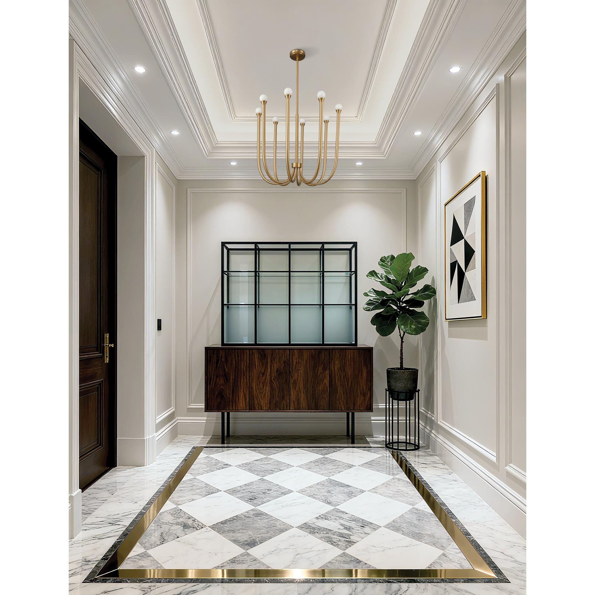 Shown in Brass finish and Opal glass