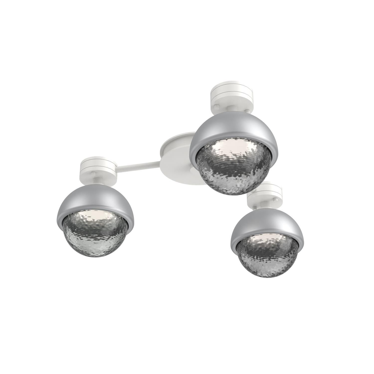 Shown in Salt White finish and Smoke glass and Classic Silver accent