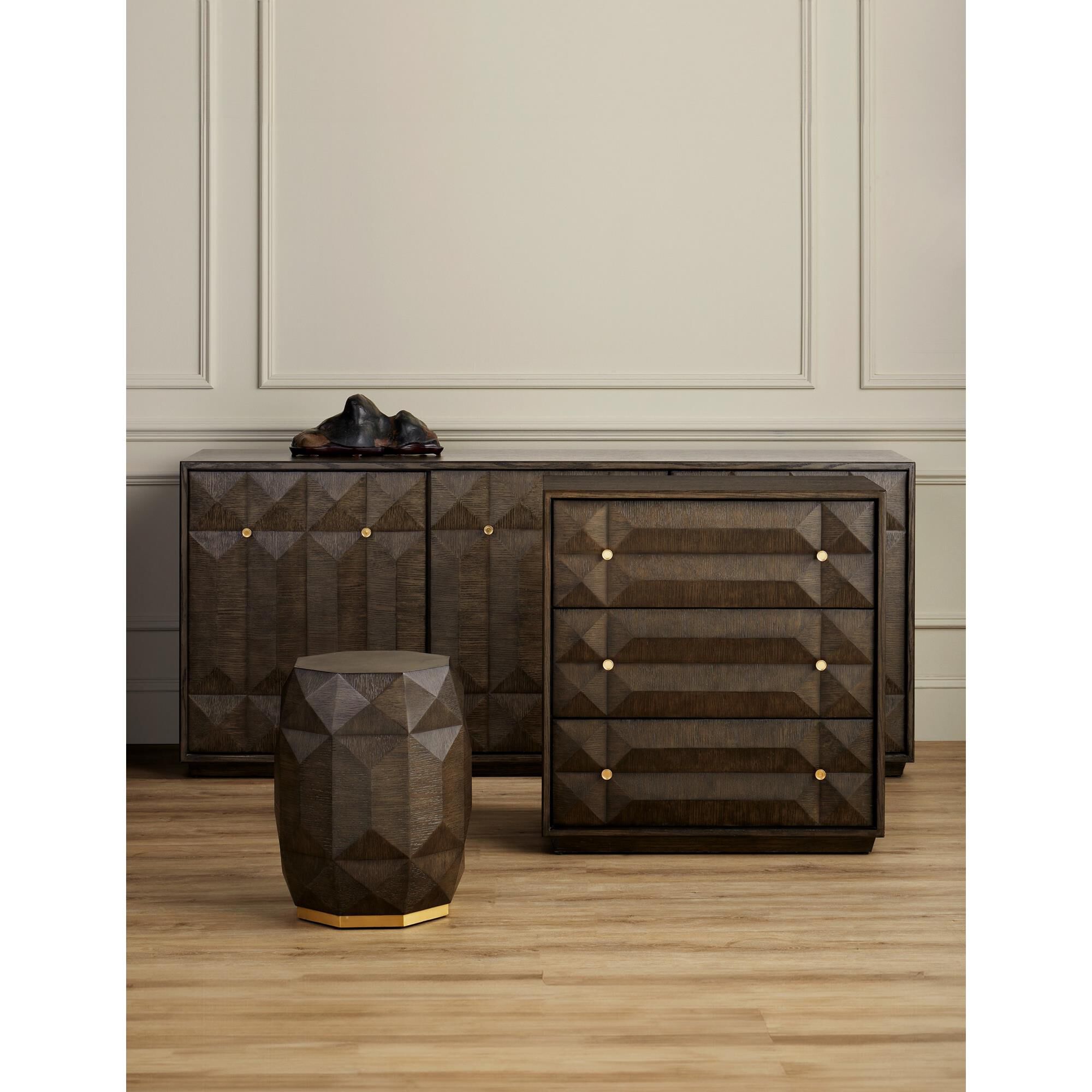 Shown in Dove Gray, Polished Brass finish