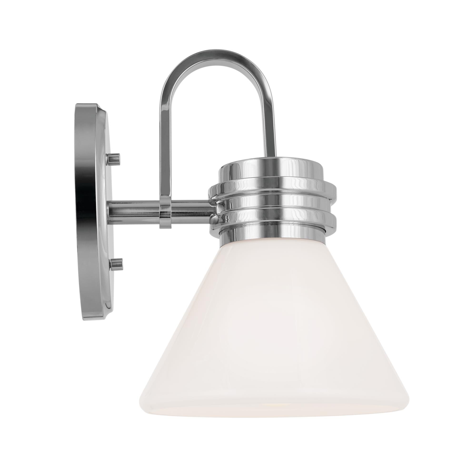 Shown in Chrome finish and Opal glass