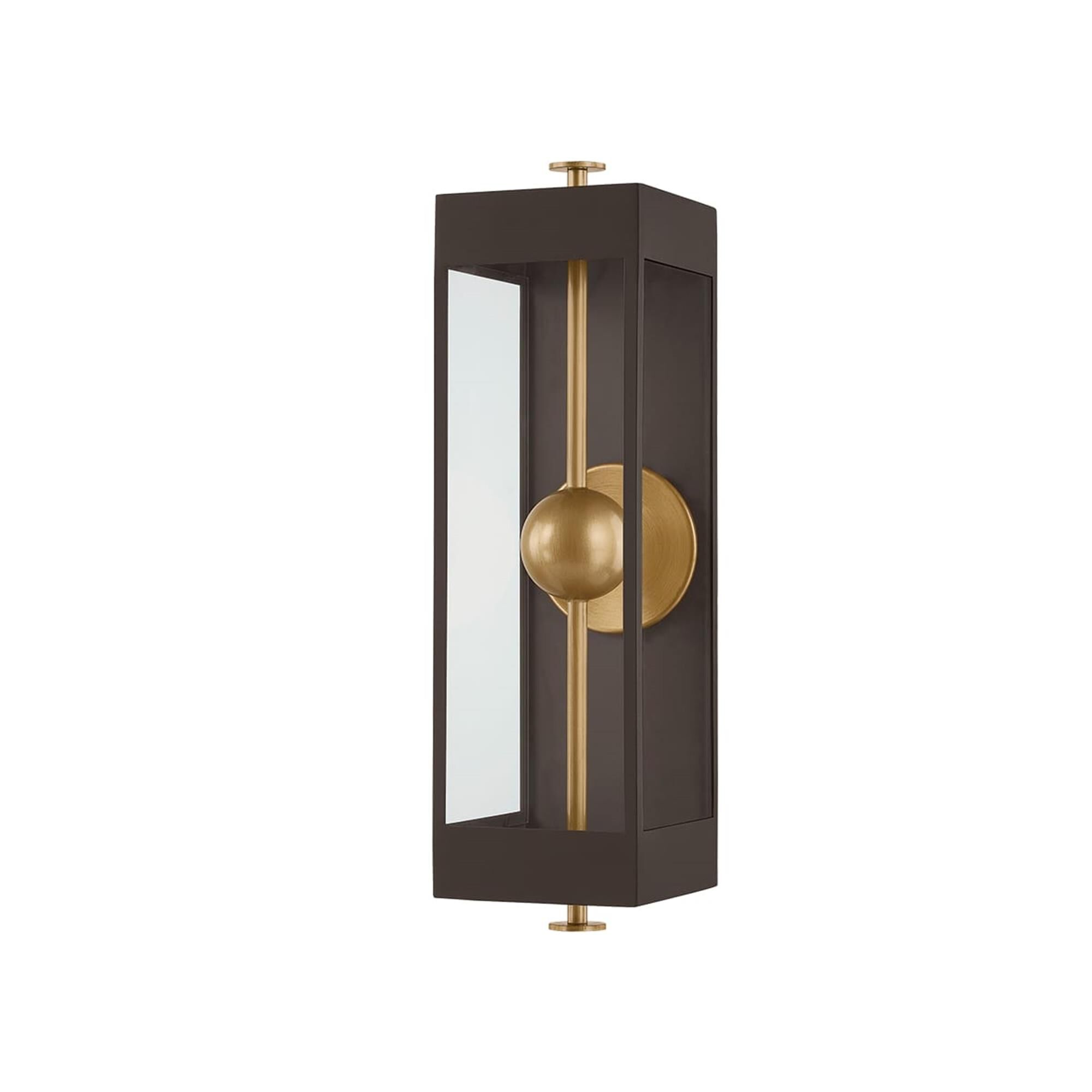 Shown in Textured Bronze finish and Clear shade