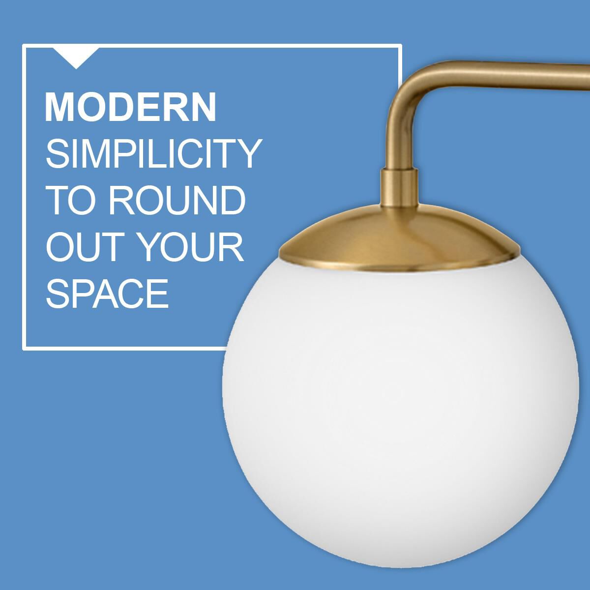 Shown in Lacquered Brass finish and White glass