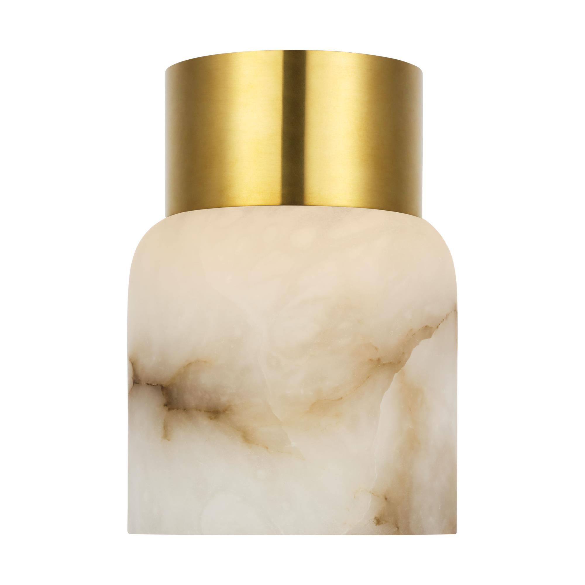 Shown in Hand Rubbed Antique Brass finish and Alabaster shade