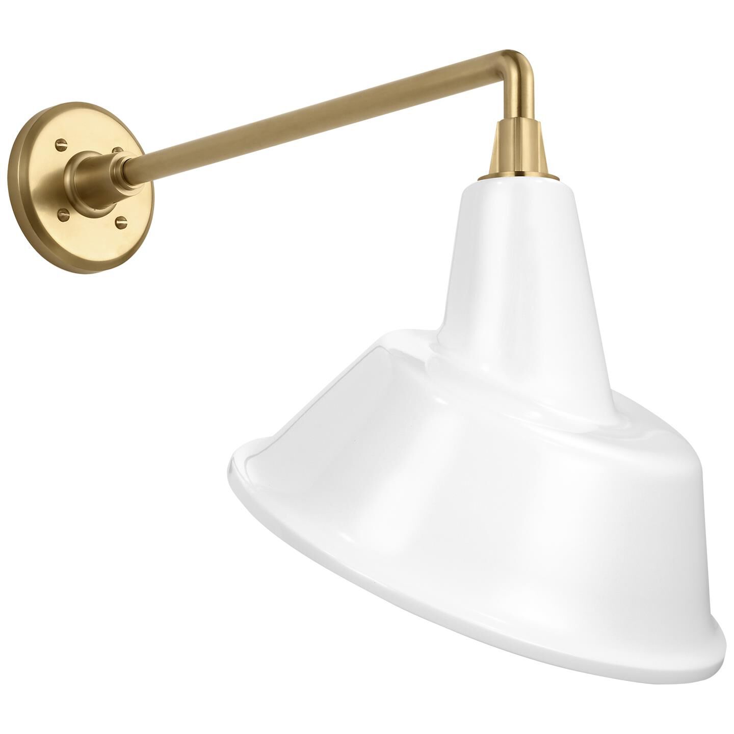 Shown in Hand-Rubbed Antique Brass finish and White Tilted Bowers shade