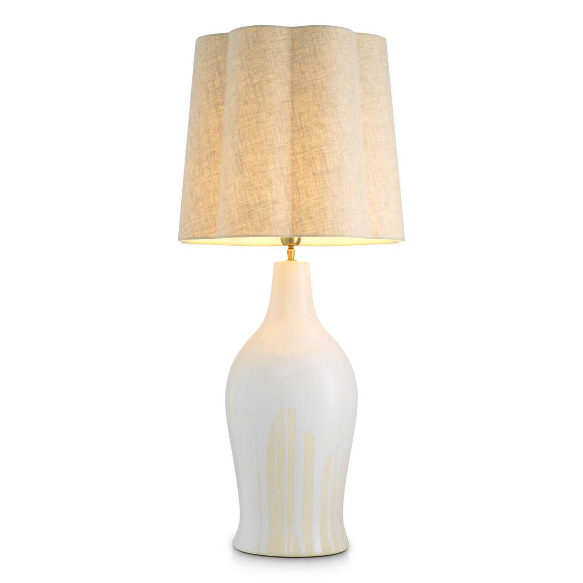 Shown in White Drip-Effect, Vintage Brass finish