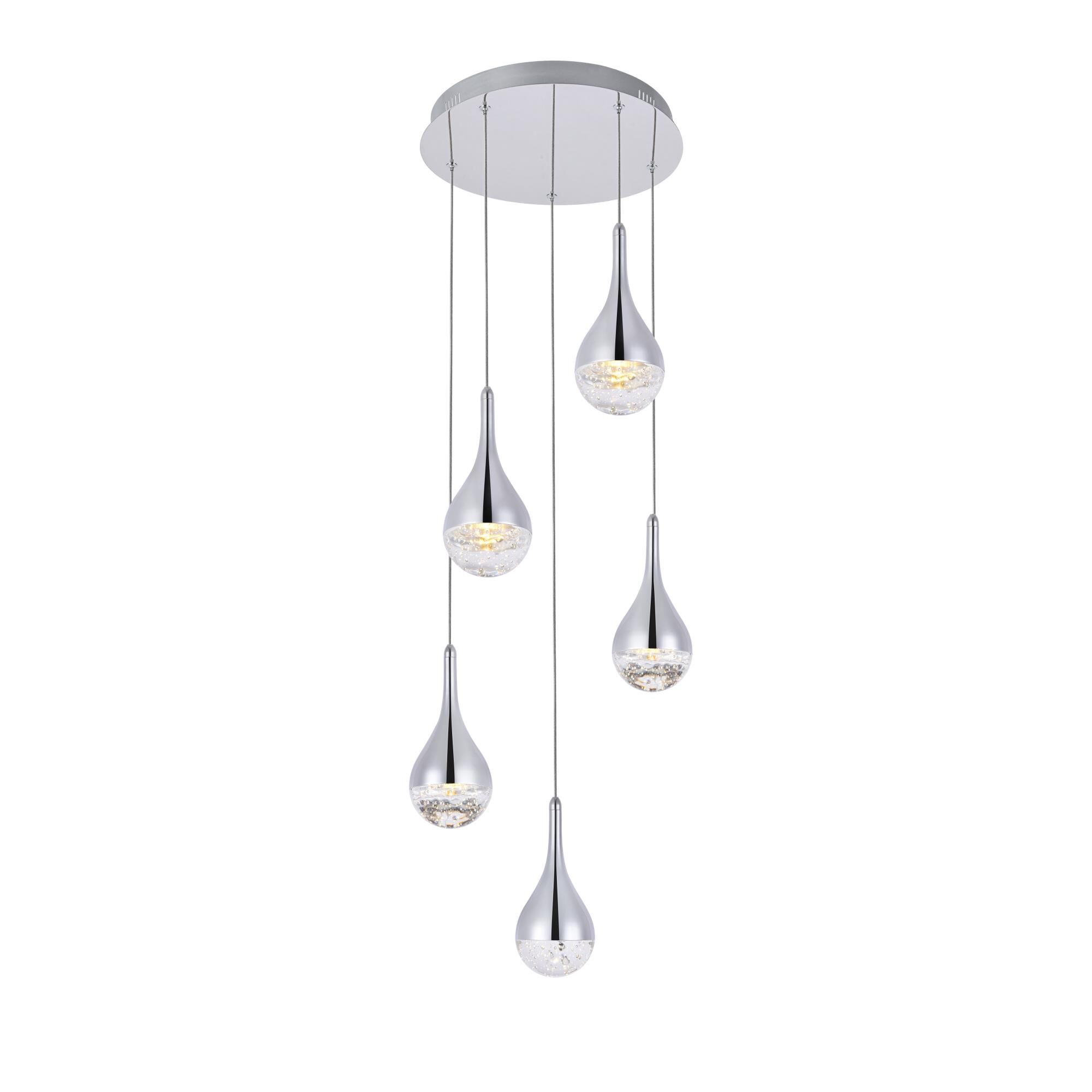 Amherst 14 Inch 5 Light LED Multi Light Pendant by Elegant Lighting