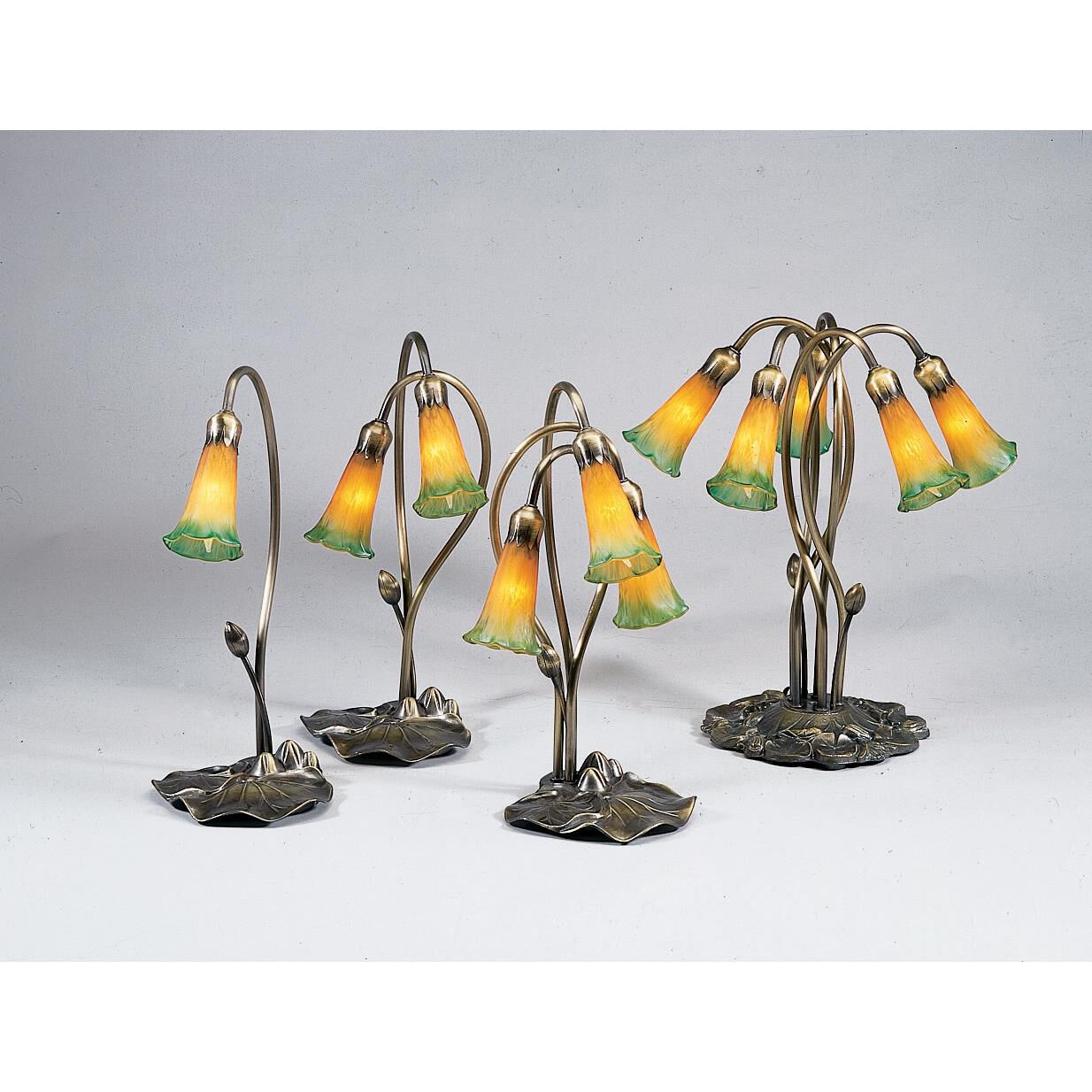 Amber And Green Pond Lily 16 Inch Accent Lamp by Meyda Lighting