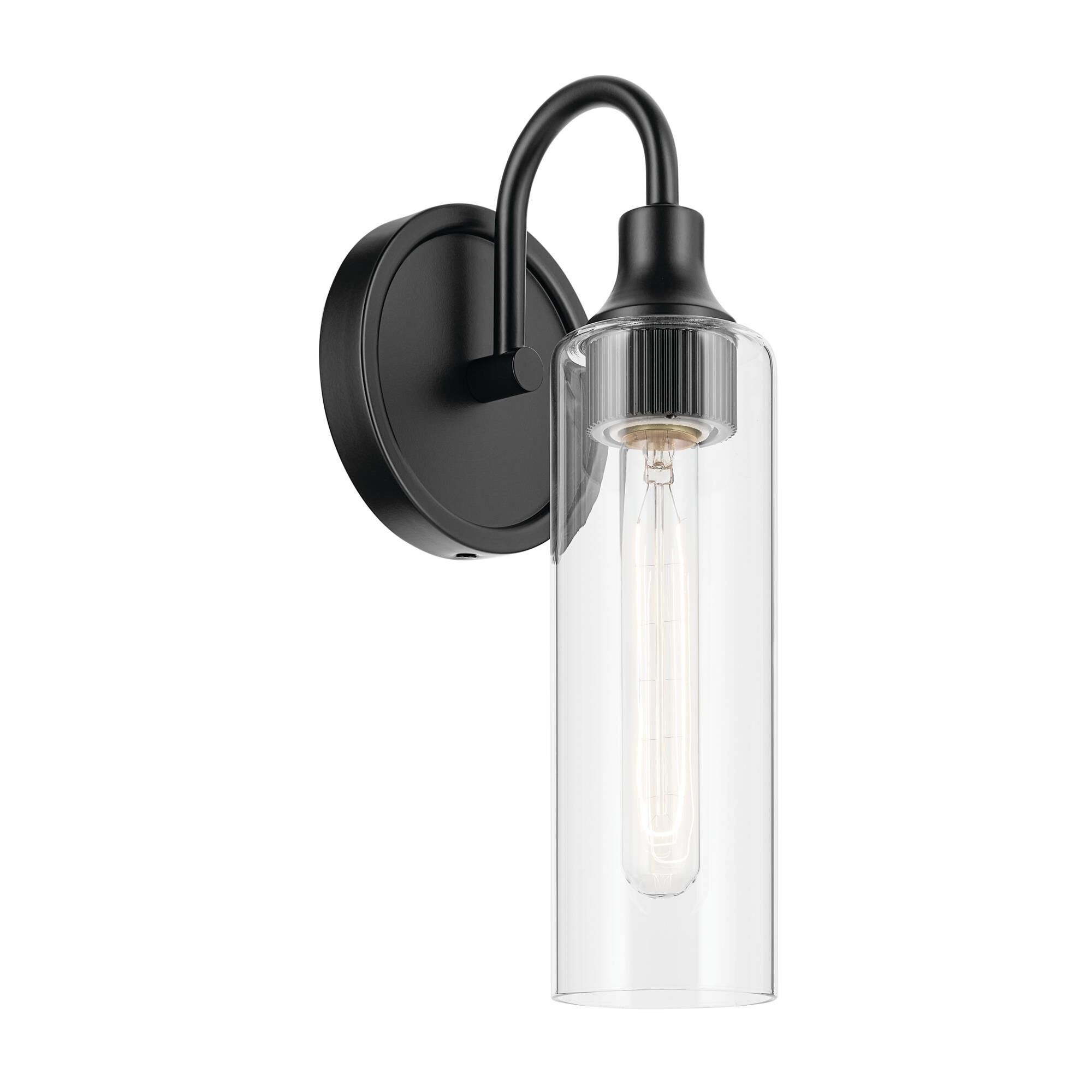 Shown in Black finish and Clear glass