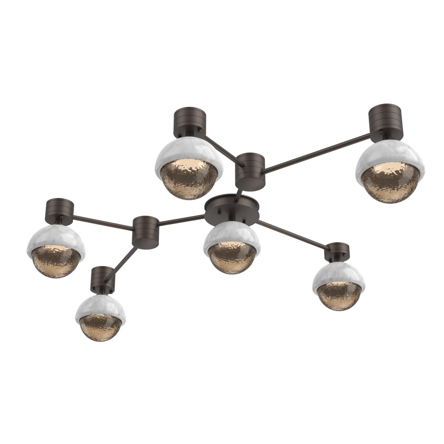 Shown in Flat Bronze finish and Bronze glass and White Marble accent