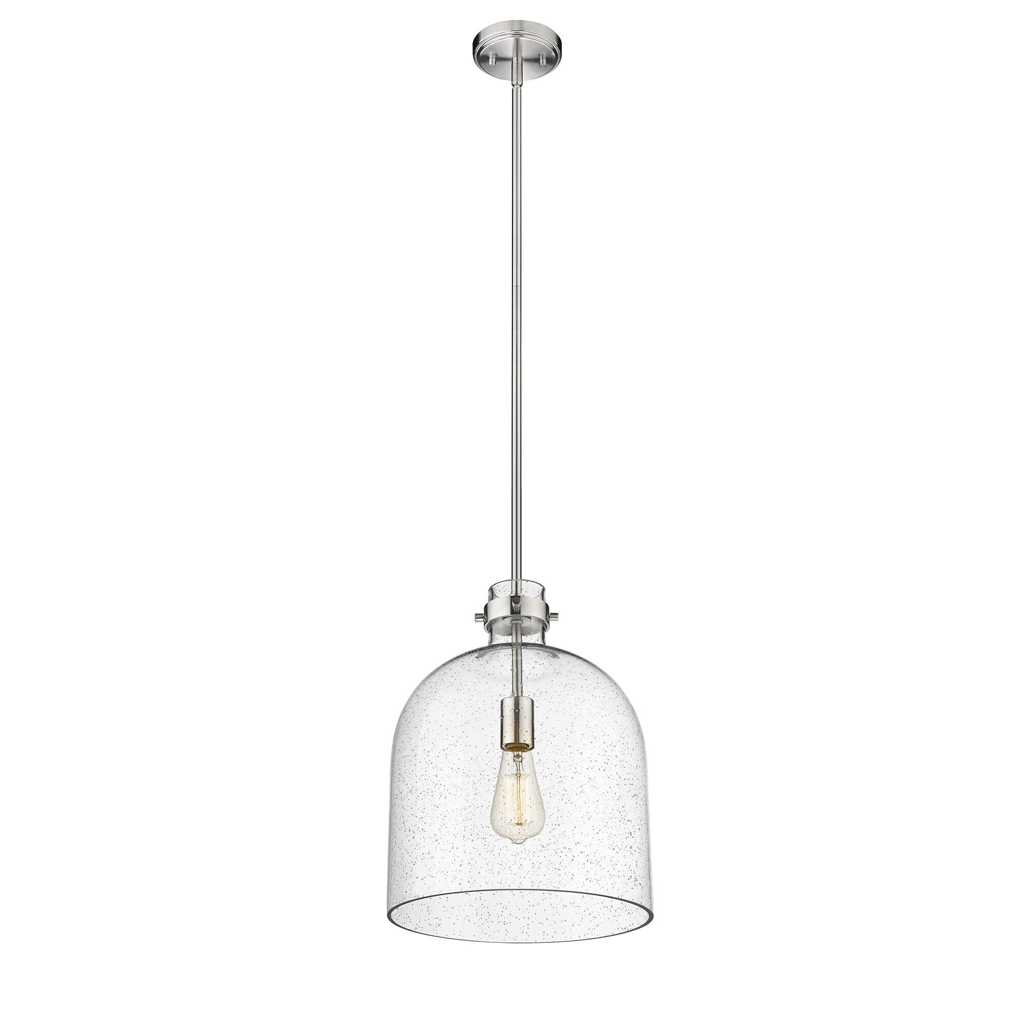 Shown in Brushed Nickel finish and Aluminum glass and Aluminum shade