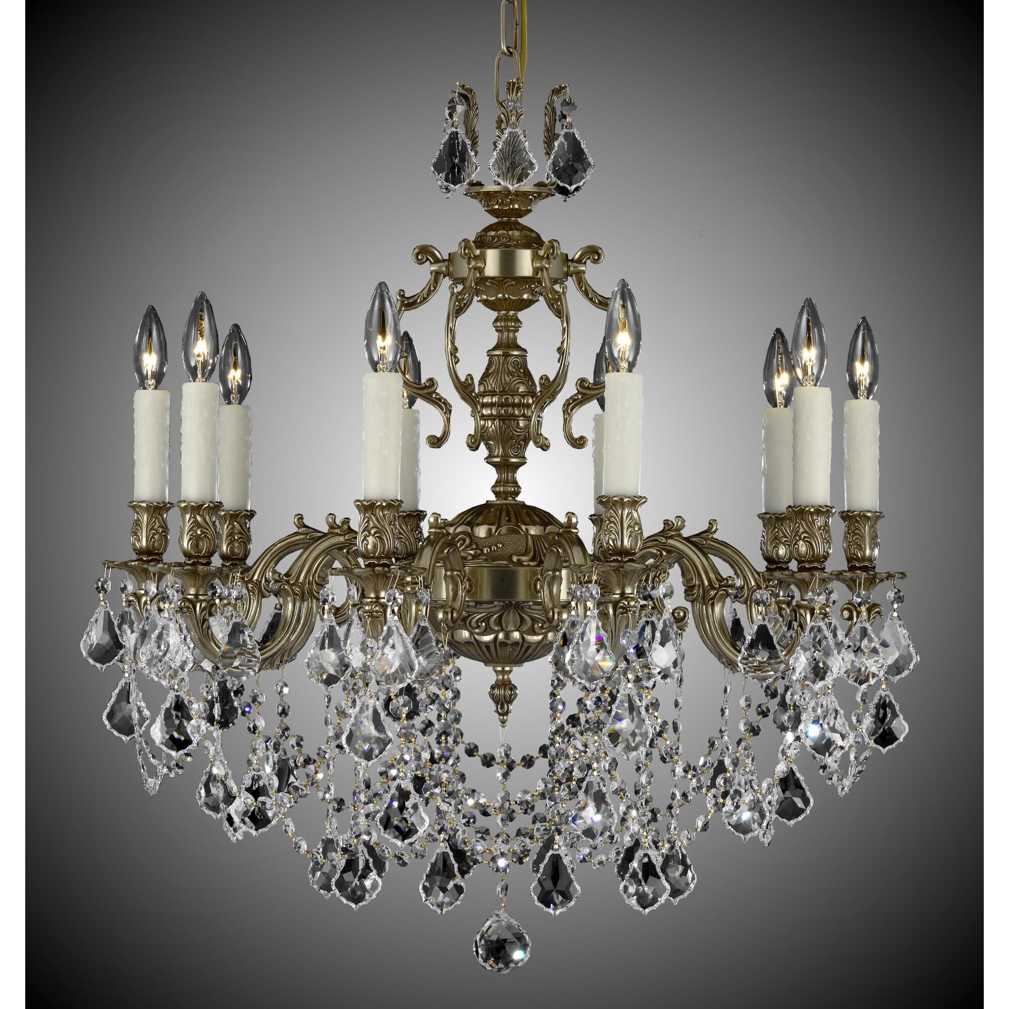 Rosetta 10 Light Chandelier by American Brass and Crystal
