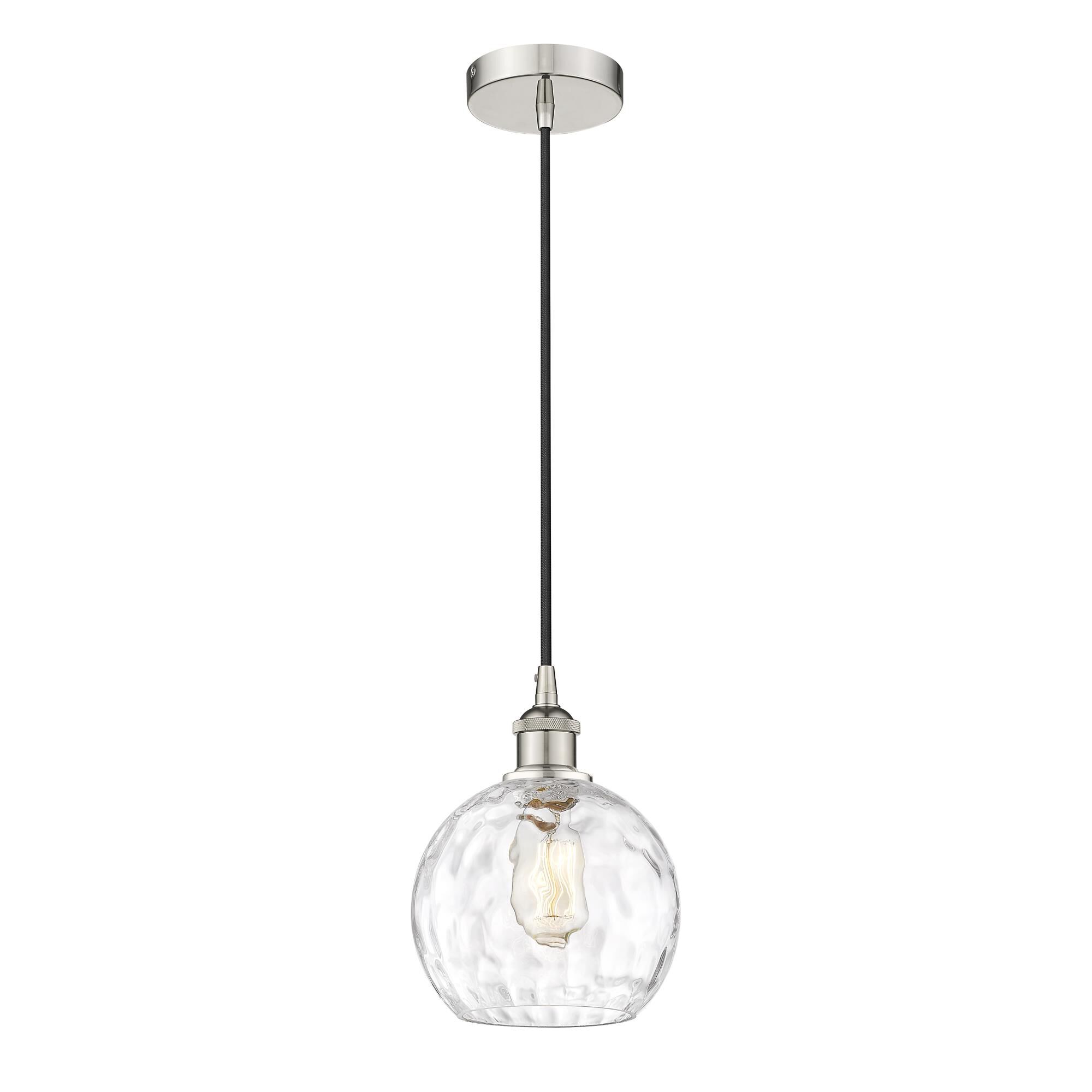 Shown in Polished Nickel finish and Clear glass