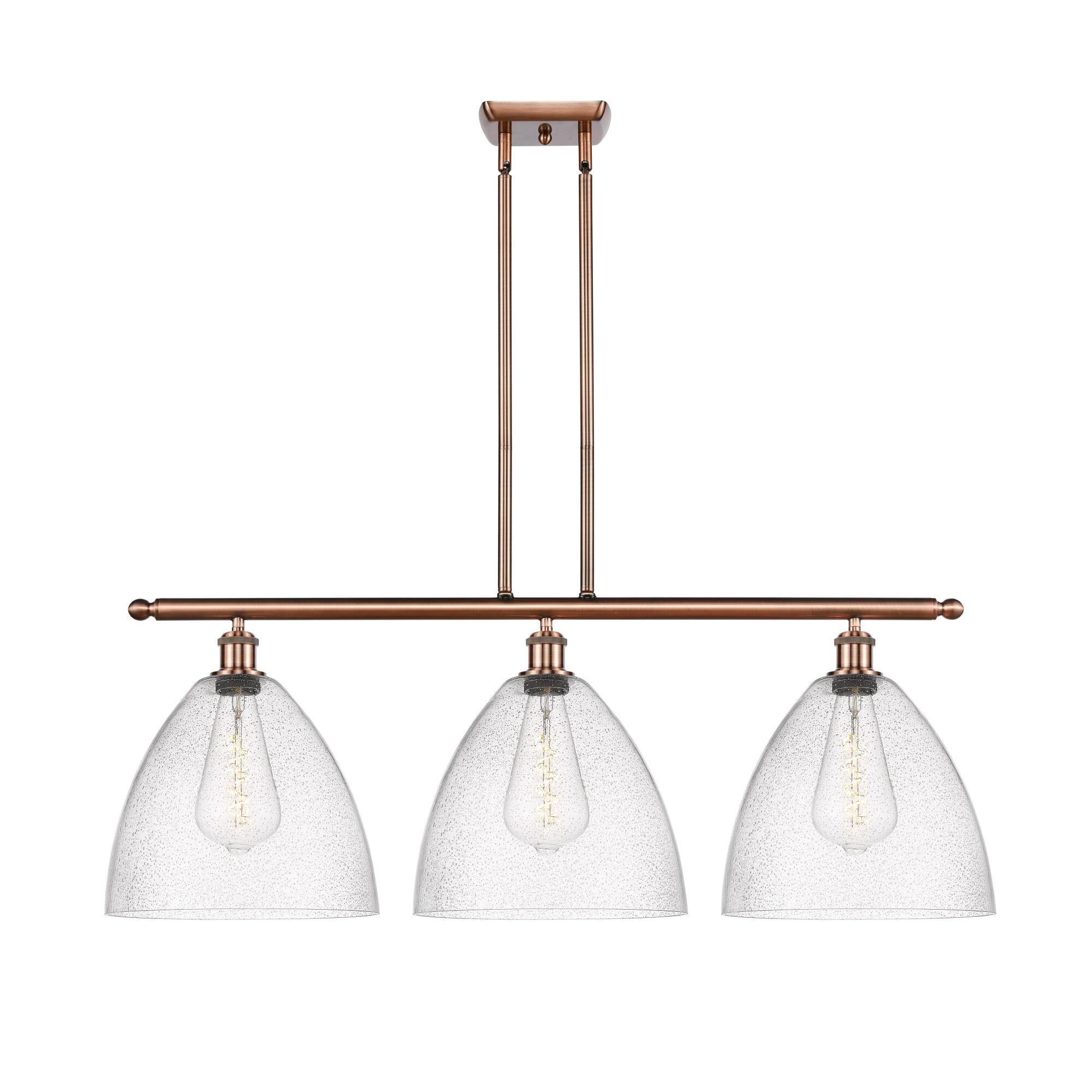 Shown in Antique Copper finish and Seedy Ballston Dome glass and No Shade shade