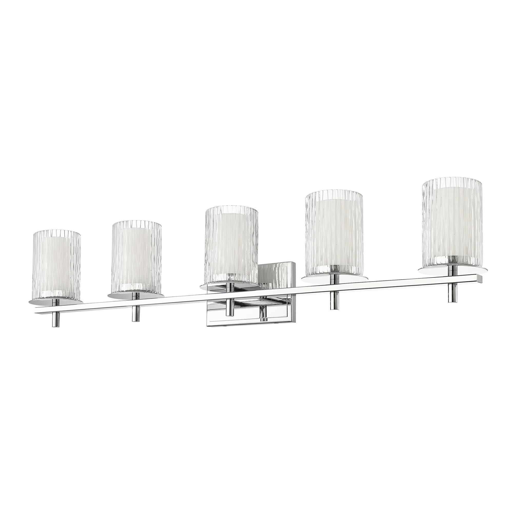 Shown in Chrome finish and Clear and Etched Opal glass