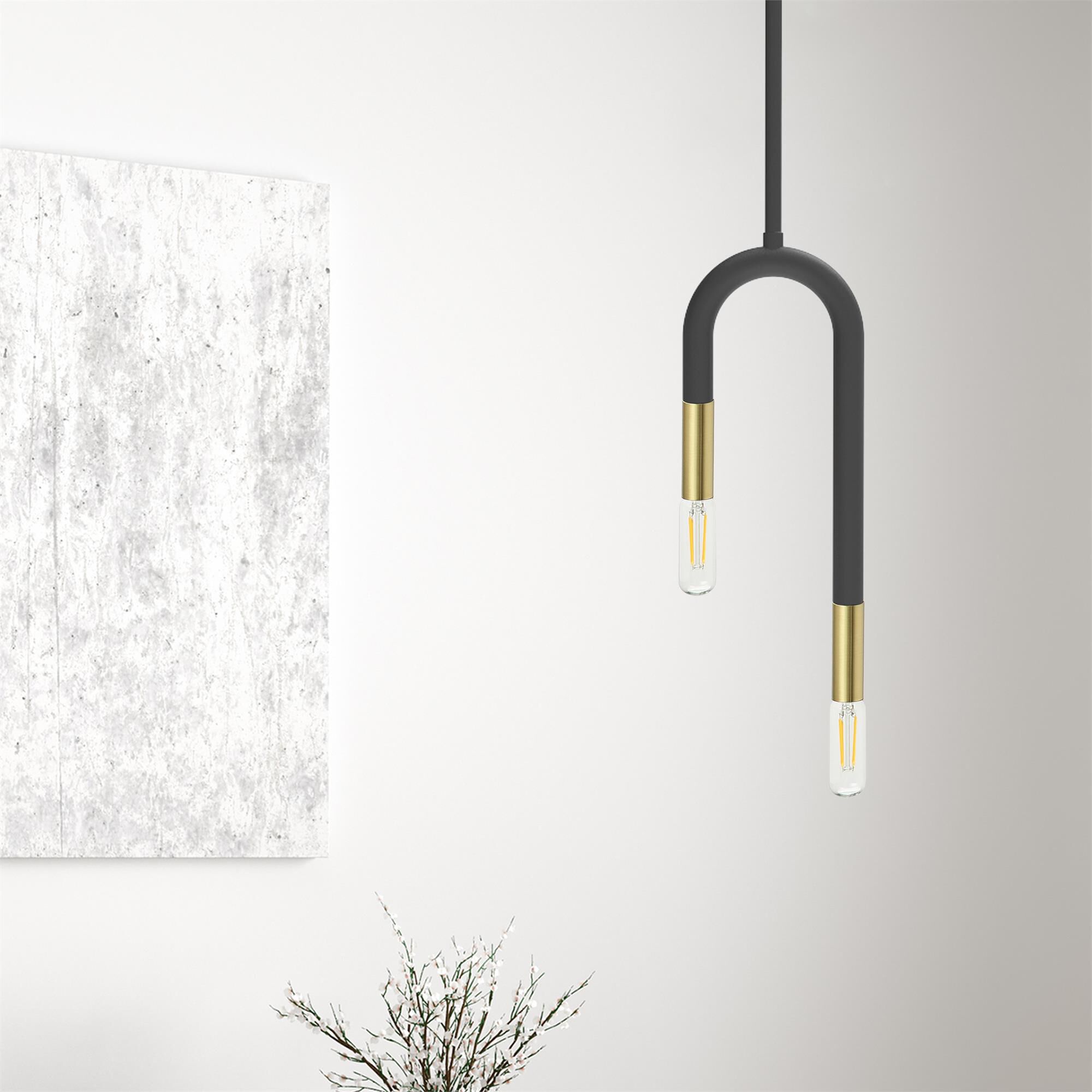 Shown in Black and Aged Brass finish