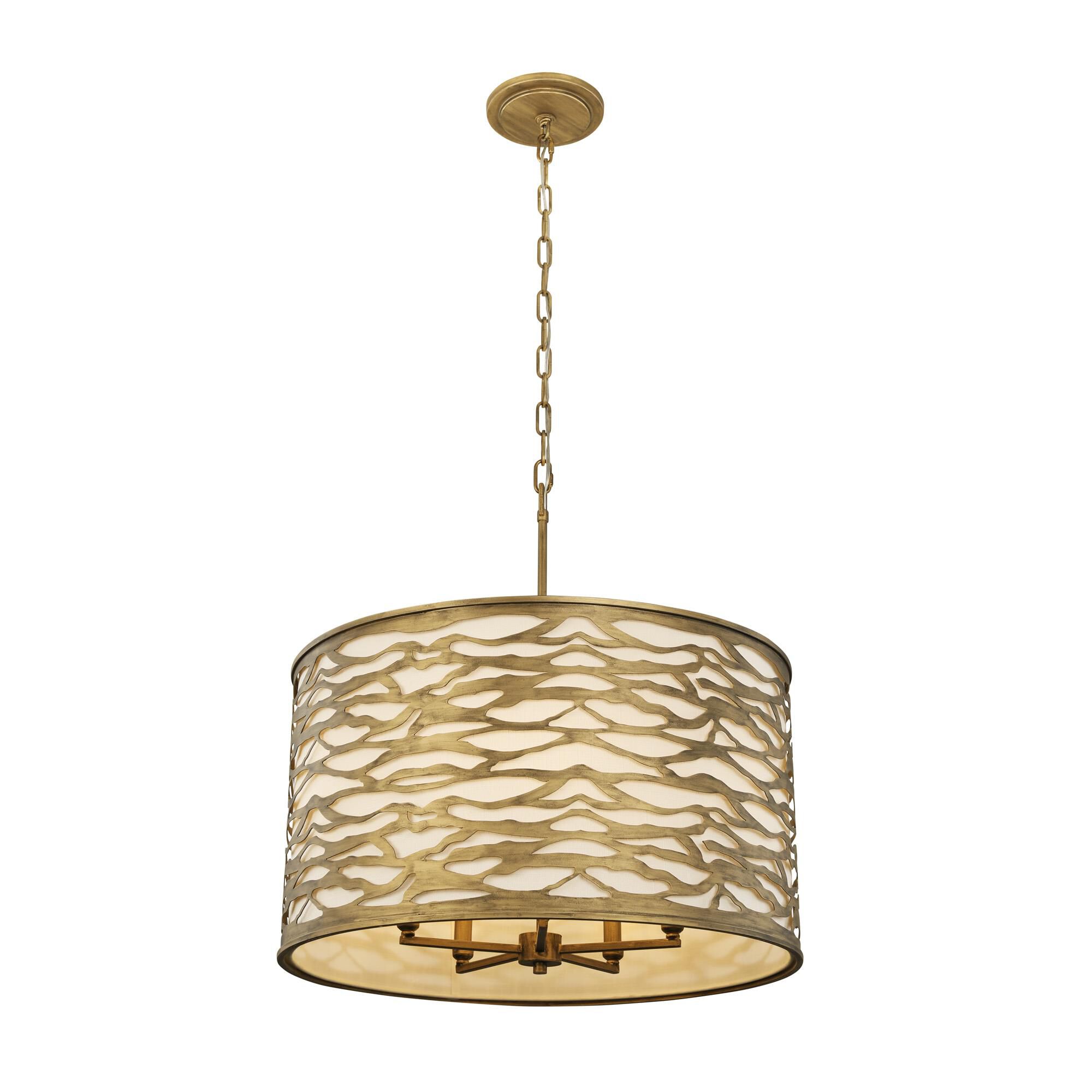 Shown in Havana Gold finish and Bone Linen shade