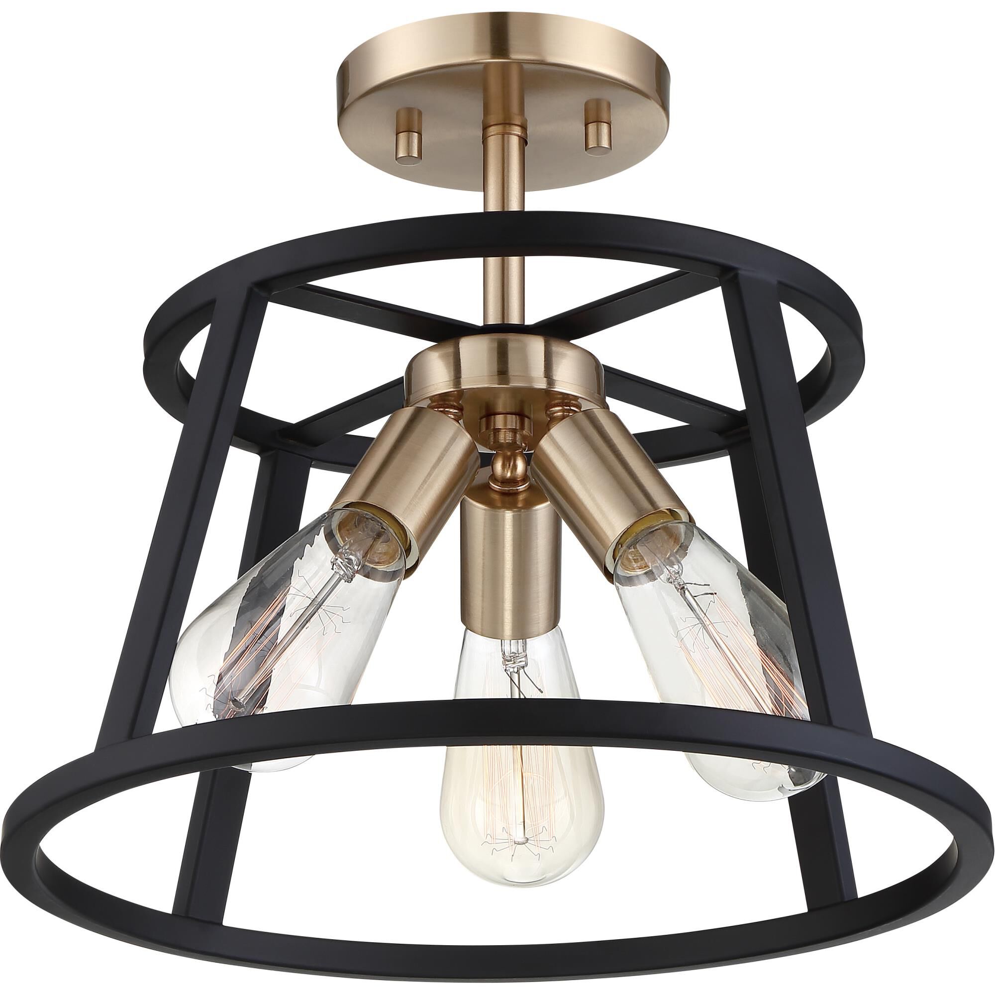 Chassis 14 Inch 3 Light Semi Flush Mount by Nuvo Lighting